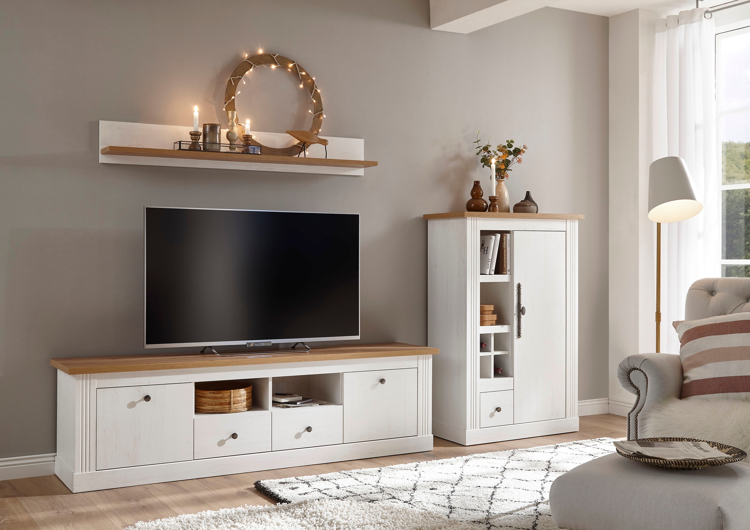 Home affaire Wohnwand "Westminster BESTSELLER" Set, Lowboard, Kommode, Wand günstig online kaufen