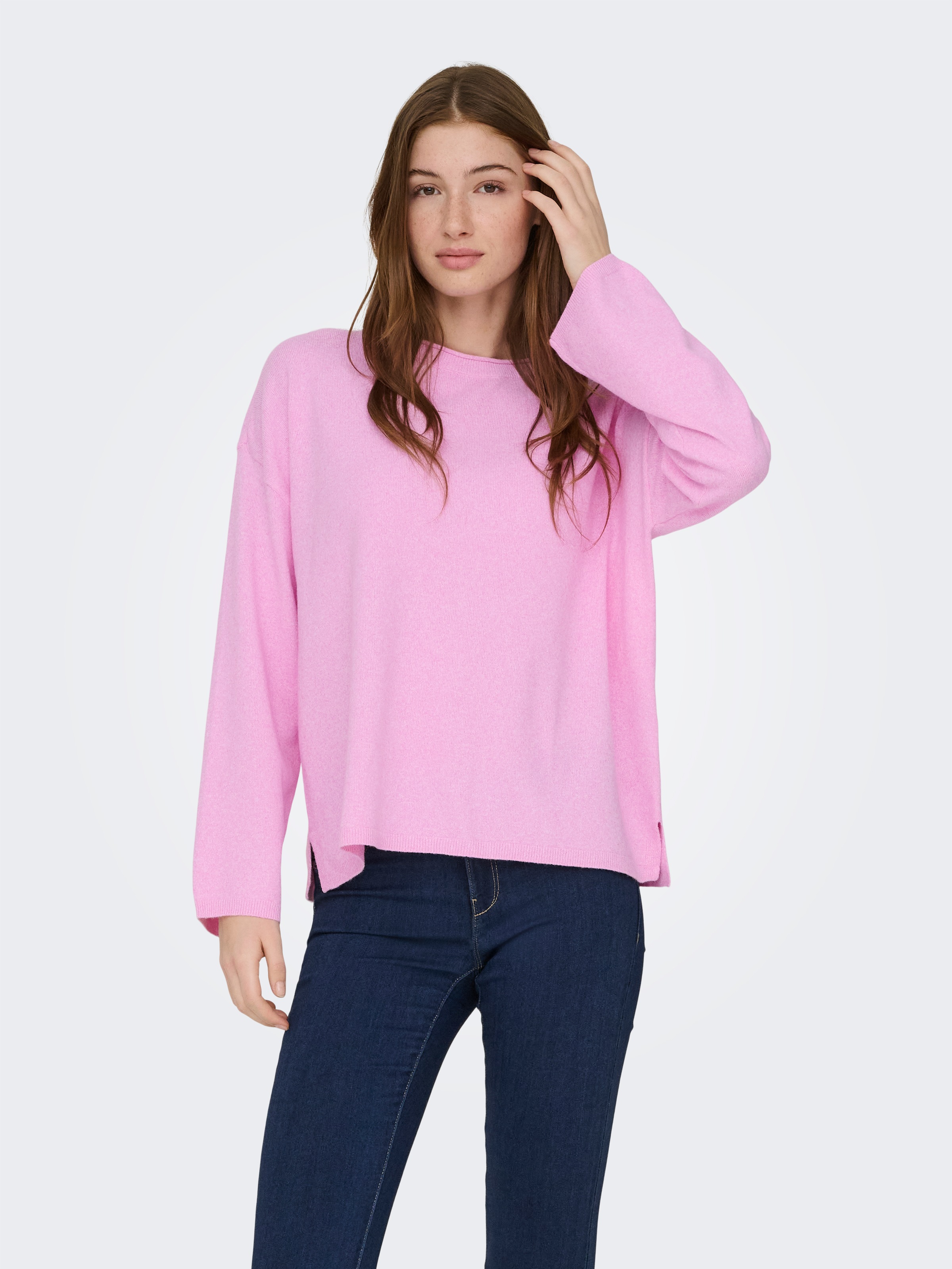 ONLY Strickpullover »ONLLOYAL AMALIO LIFE  LS O-NECK KNT NOOS« Materialmix