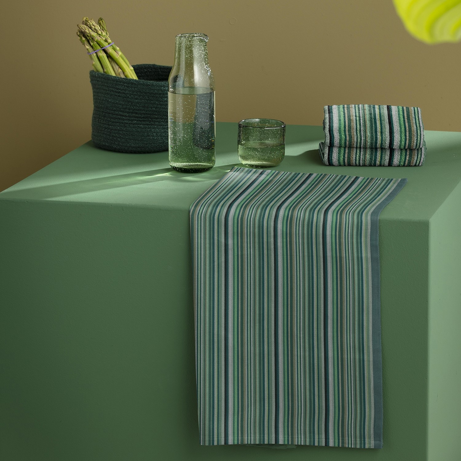 DDDDD Geschirrtuch »DDDDDD Kombi-Set aus 2 Geschirrtüchern & 2 Küchentüchern« schnell trocknend, 100% Baumwolle, gestreift