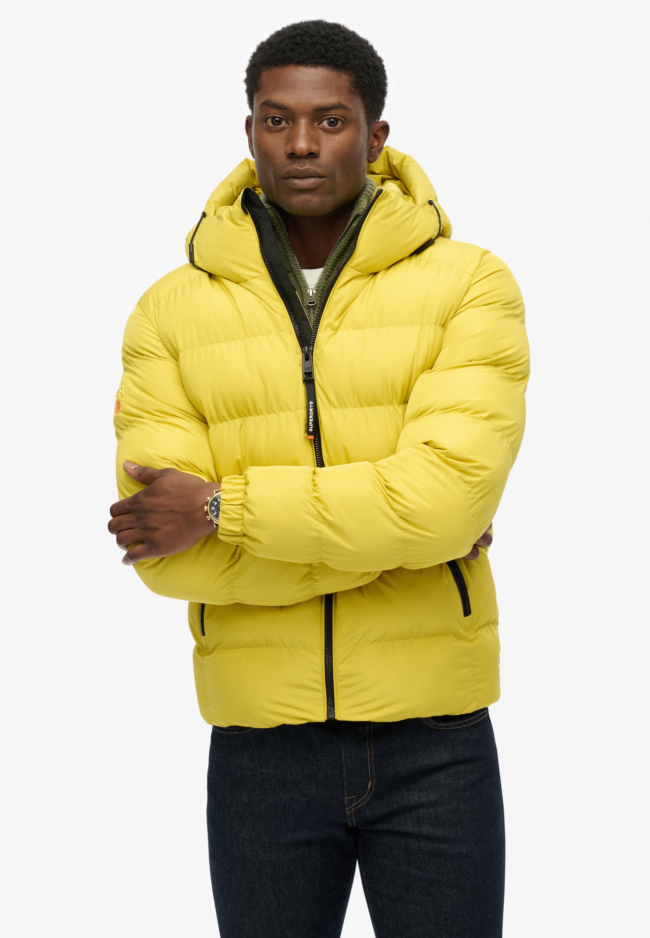 Superdry Steppjacke "HOODED SPORTS PUFFER JACKET" mit Kapuze Kunstfaser, re günstig online kaufen