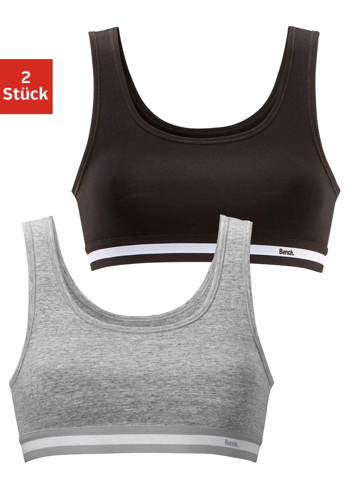 Bench. Bustier Packung, 2 Stk. Webbund mit Logoschriftzug, unifarben