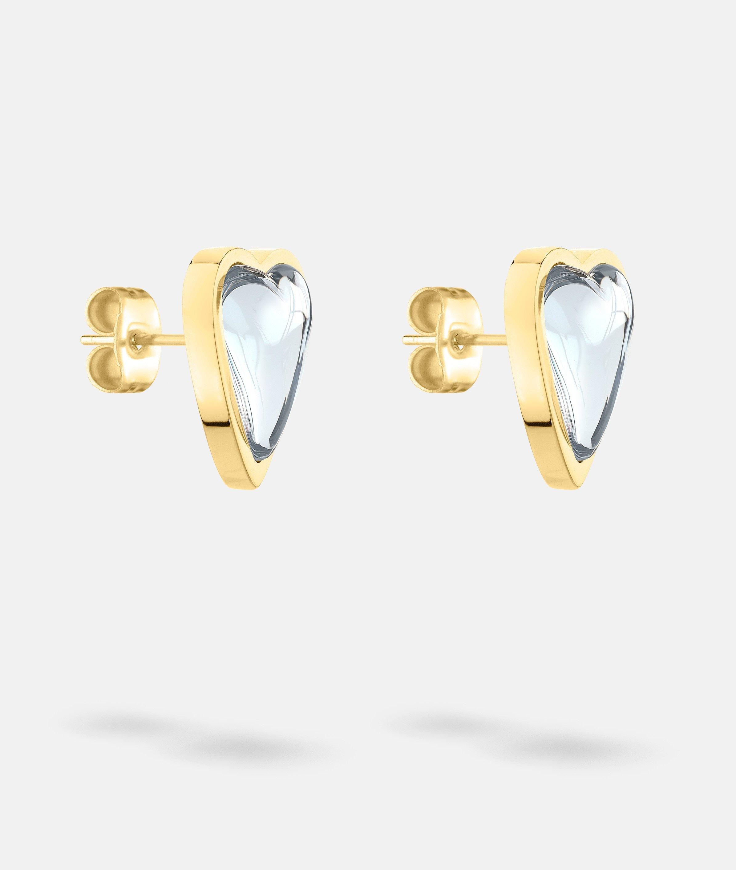 Liebeskind Berlin Paar Ohrstecker »Schmuck Geschenk Edelstahl Ohrringe Glass Heart« mit Glasstein