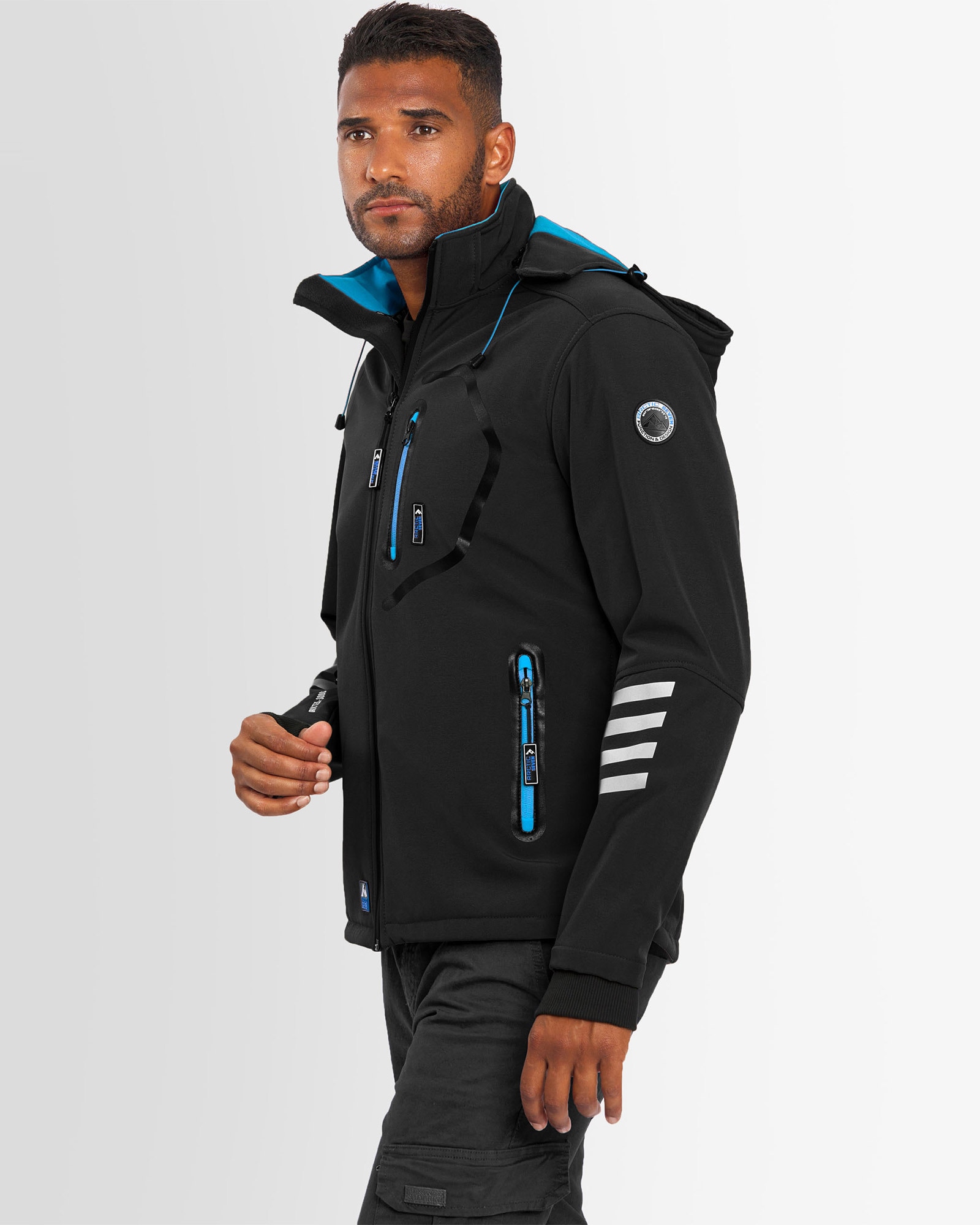 Arctic Seven Softshelljacke »ASColori«, Outdoorjacke mit abnehmbarer Kapuze