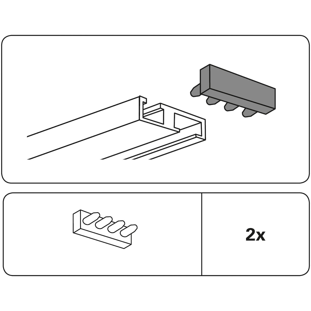 GARDINIA Gardinenstangen-Endstück »Endstück 1-läufig«, (2 St.)