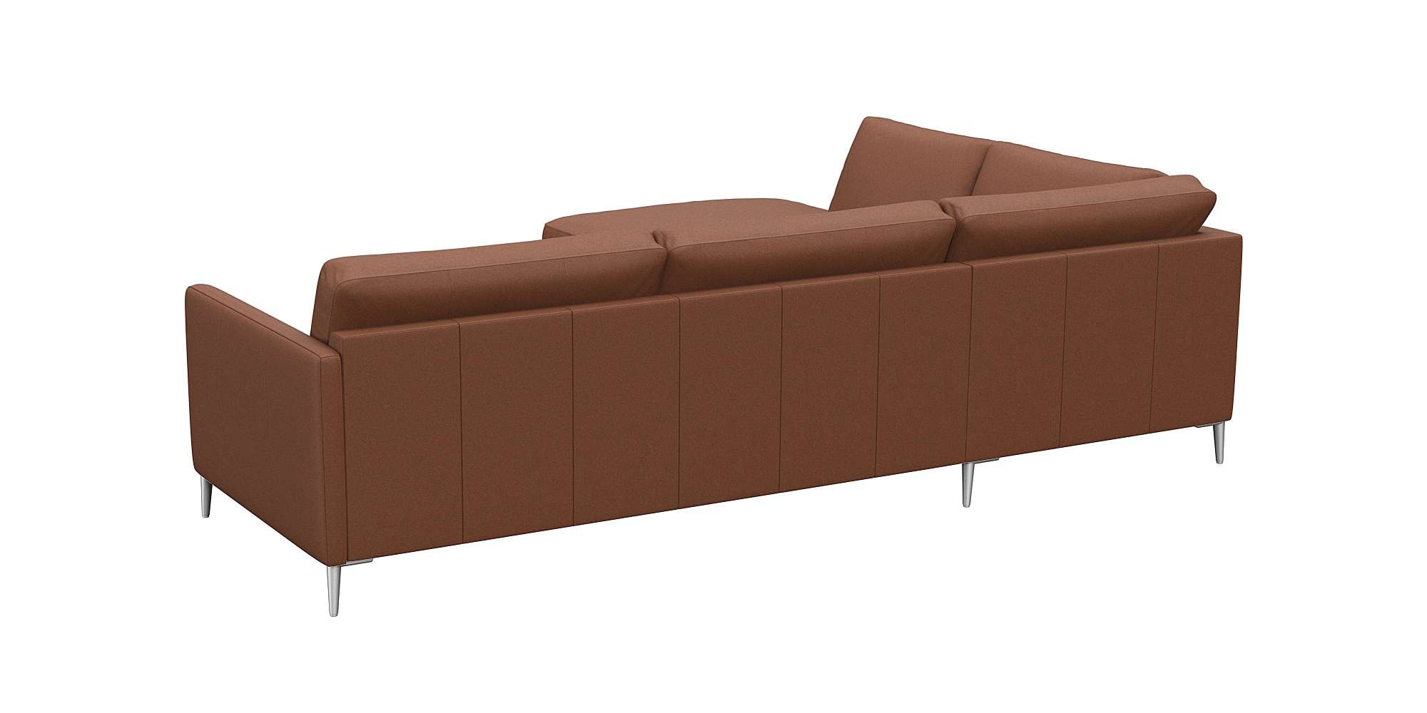 FLEXLUX Ecksofa »Fiore, L-Form«, schmale Armlehnen, Kaltschaum, Füße Alu
