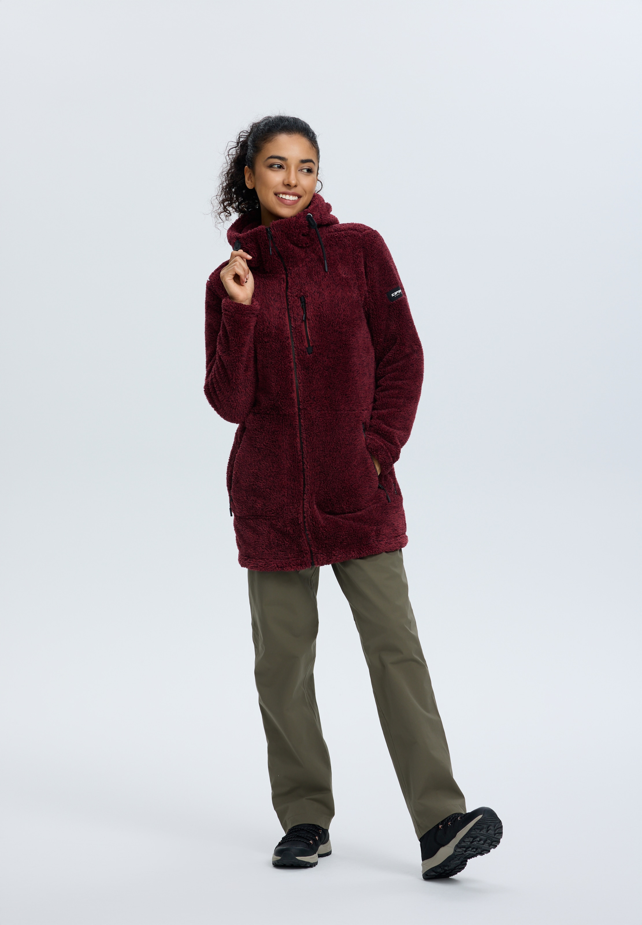 Icepeak Fleecejacke "ICEPEAK CHELLES" mit verstellbarer Kapuze, schnell trocknend, aus Polyester