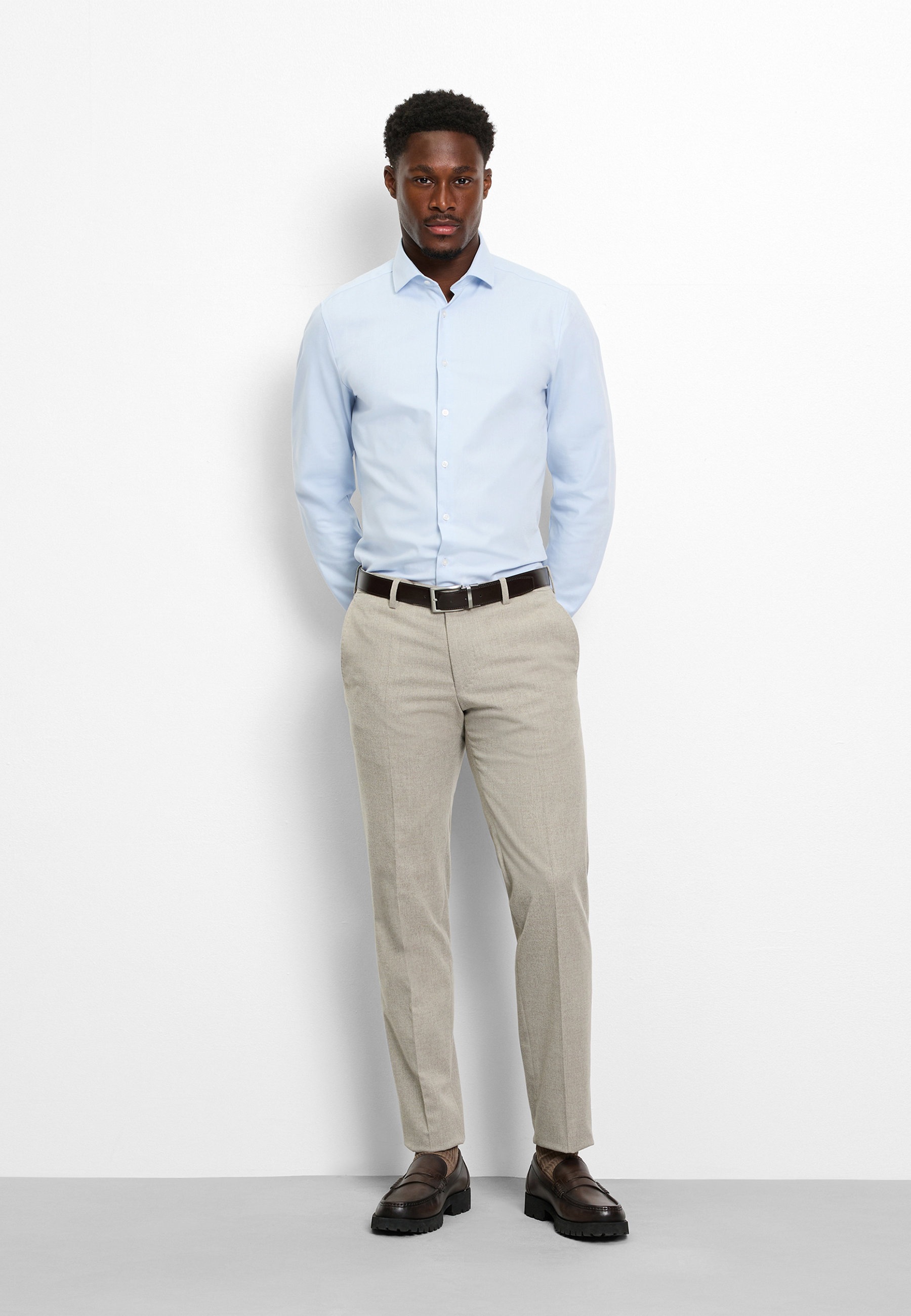 OLYMP Level Five 24/Seven Men's Shirt Blue 42 8