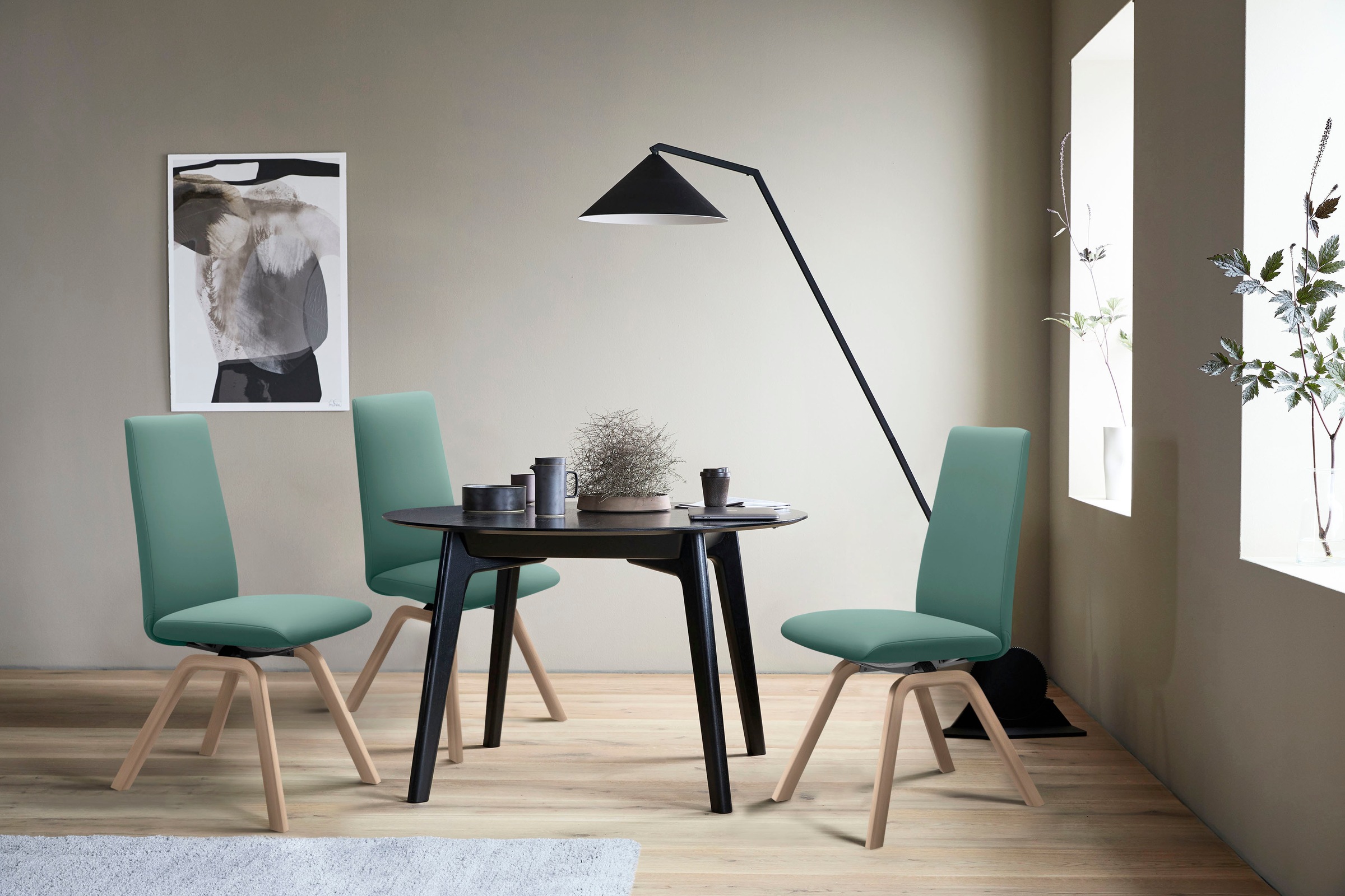 Stressless® Polsterstuhl »Laurel«, Leder PALOMA, High Back, Größe M, mit schräggestellten Beinen in Eiche natur