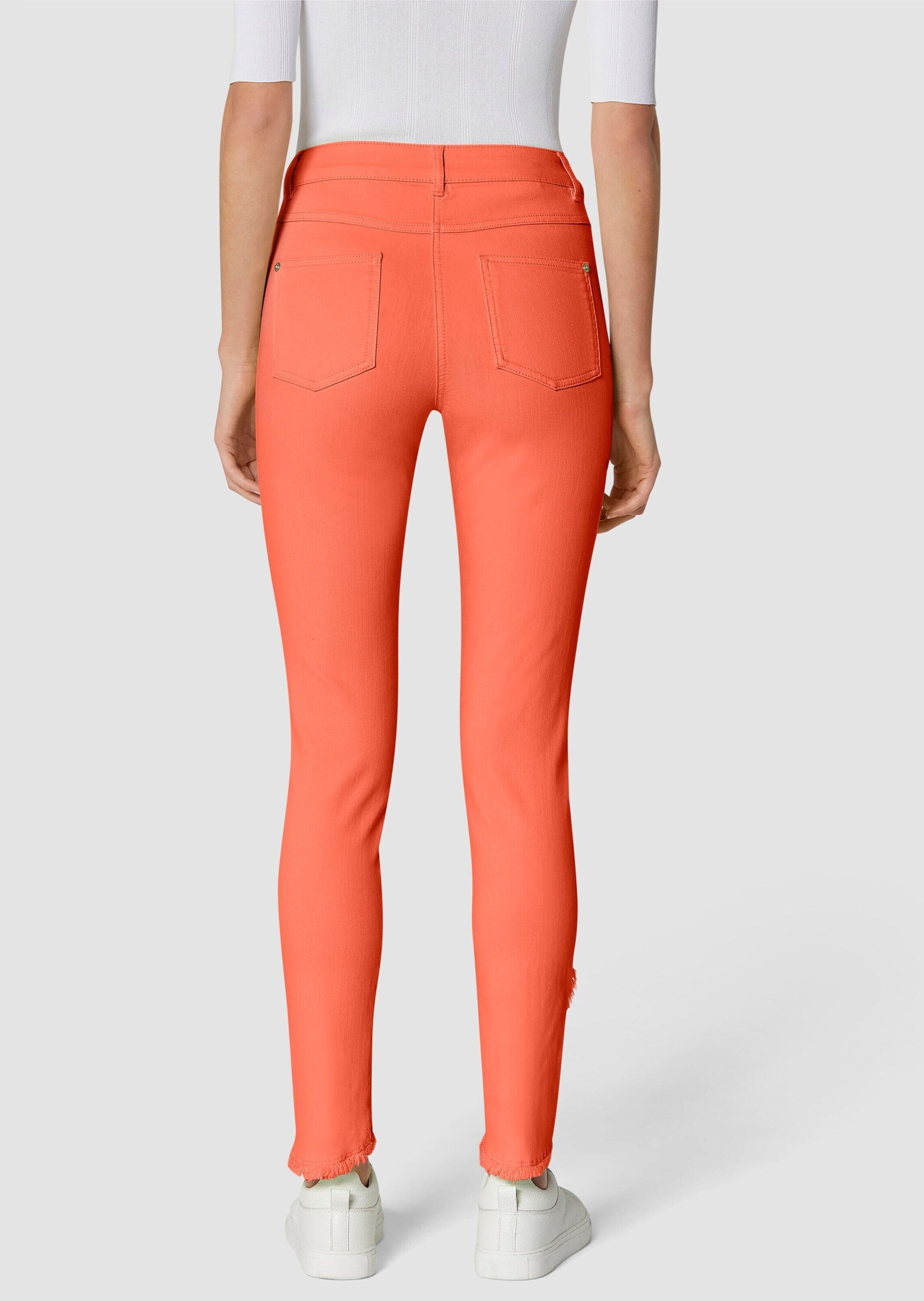 MADELEINE Regular-fit-Jeans »Jeans Verkürzte 5-Pocket-Hose mit Fransen«