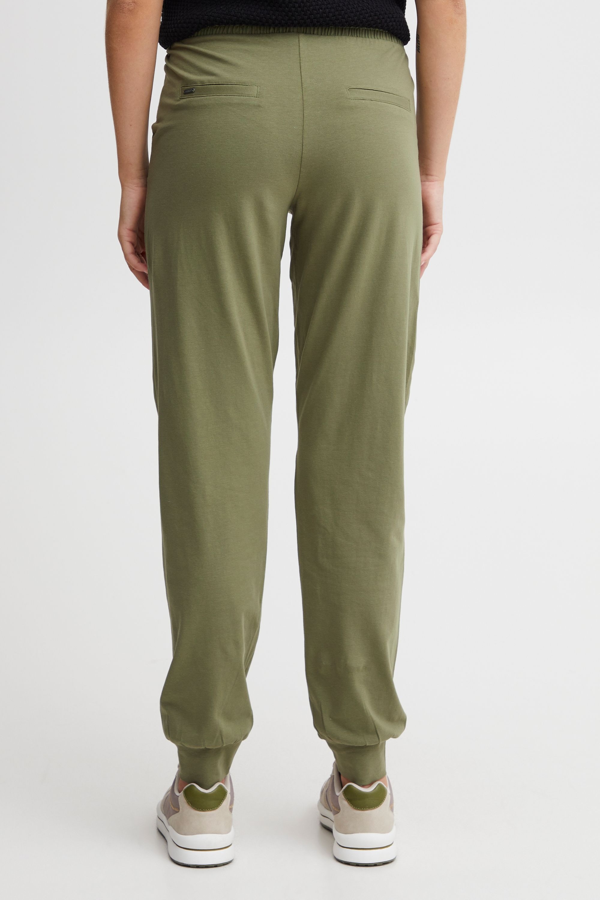 Stoffhose OXMO "Stoffhose OXOdette", Damen, Gr. M, N-Gr, grün (olivine), Obermaterial: 95% Baumwolle CO. 5% Elasthan EL., Hosen Stoffhose 3