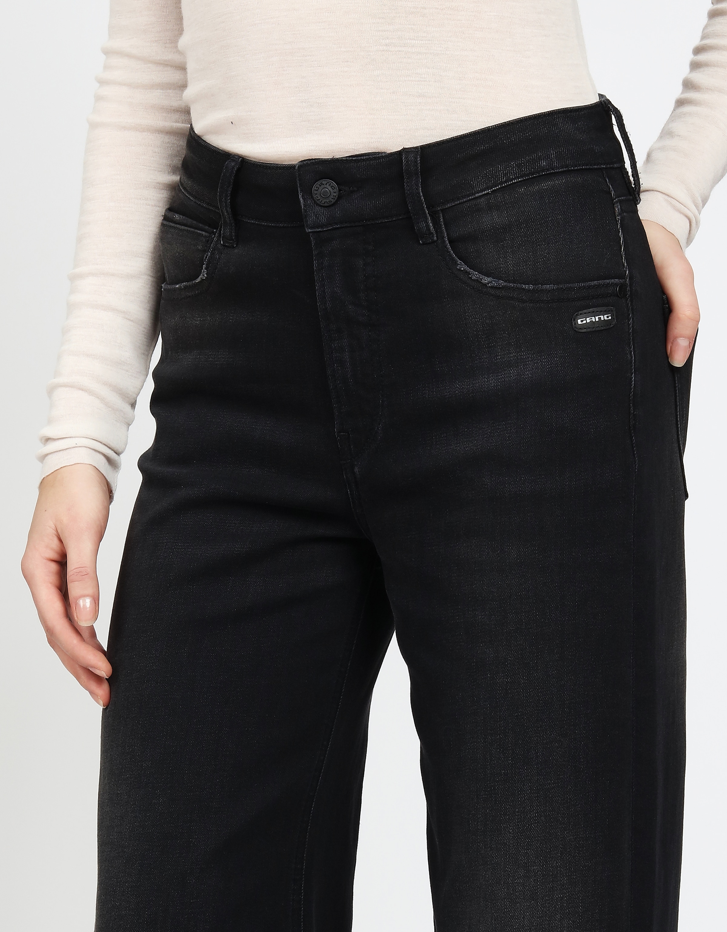 GANG Weite Jeans »94JETTE CULOTTE«, mit hochgeschlagenem, ausgefranstem Saum, Wide Fit