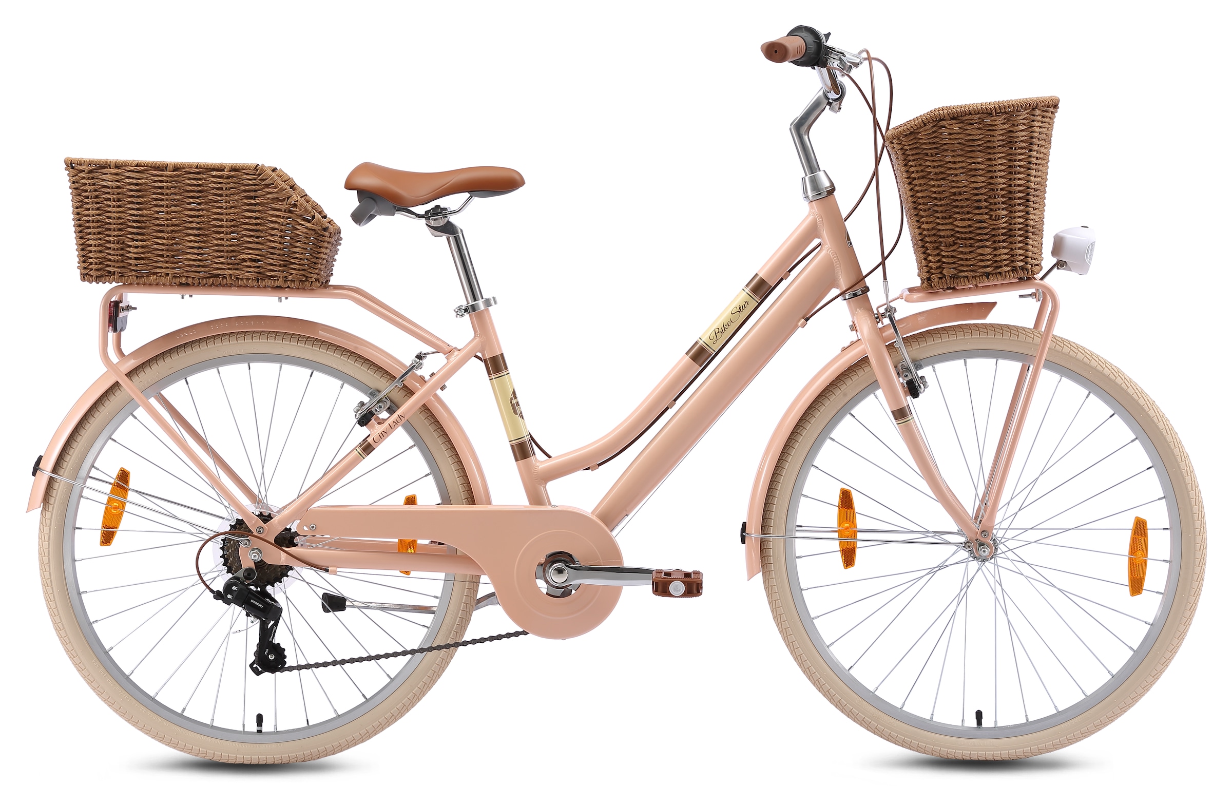 BIKESTAR Cityrad, 41cm, 26 Zoll (66,04cm), lila, Fahrräder, für Damen, Kettenschaltung
