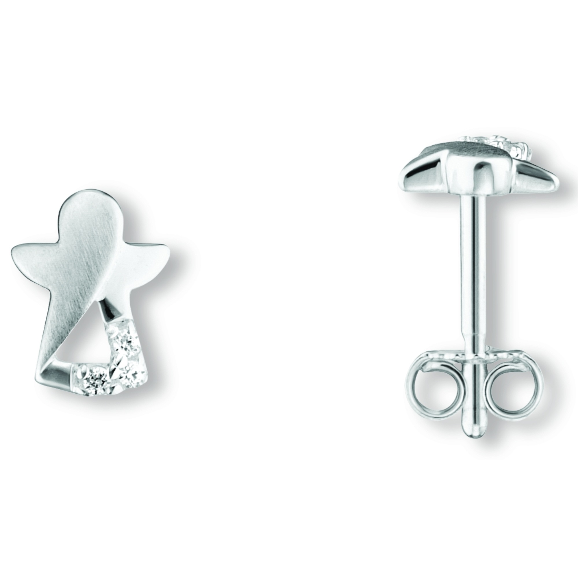 Paar Ohrhänger ONE ELEMENT "Zirkonia Engel Ohrringe Ohrstecker aus 925 Silber", silber, Ohrringe, Mädchen, Kinder, Silber 925 (Sterlingsilber), Bedeutungsvoll & zeitlos – ein Begleiter mit Persönlichkeit