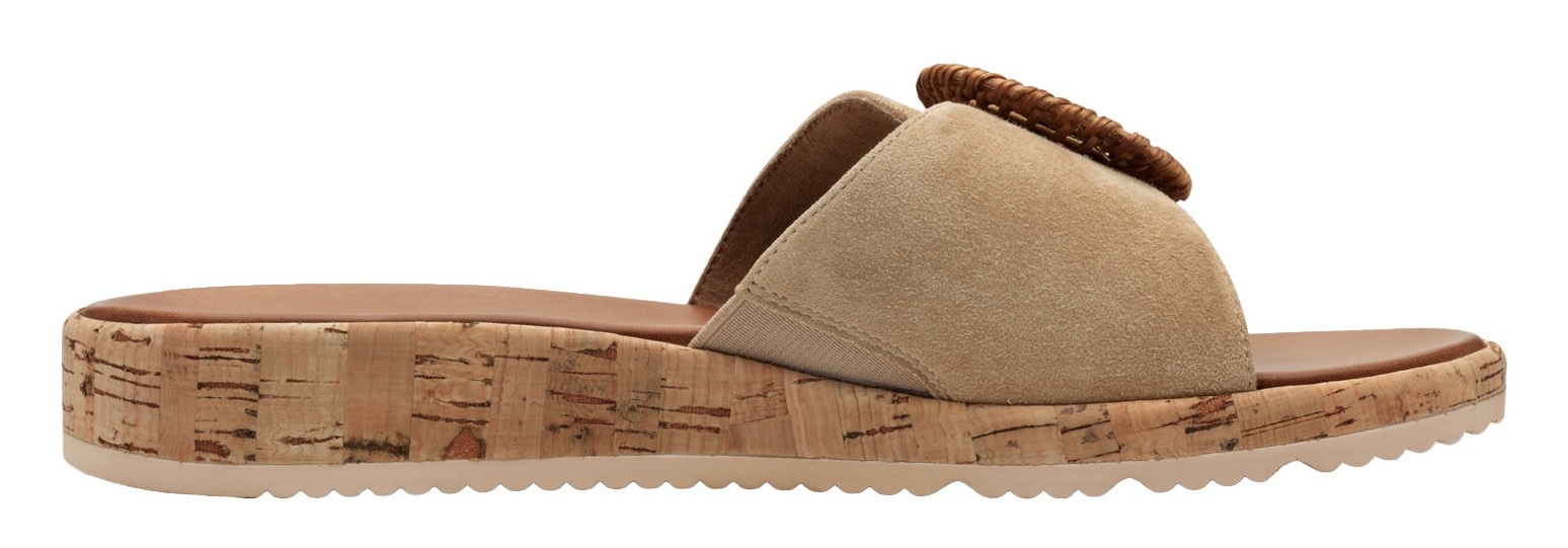 Tamaris Pantolette, Keilabsatz, Sommerschuh, Schlupfschuh mit hübscher Zierschnalle