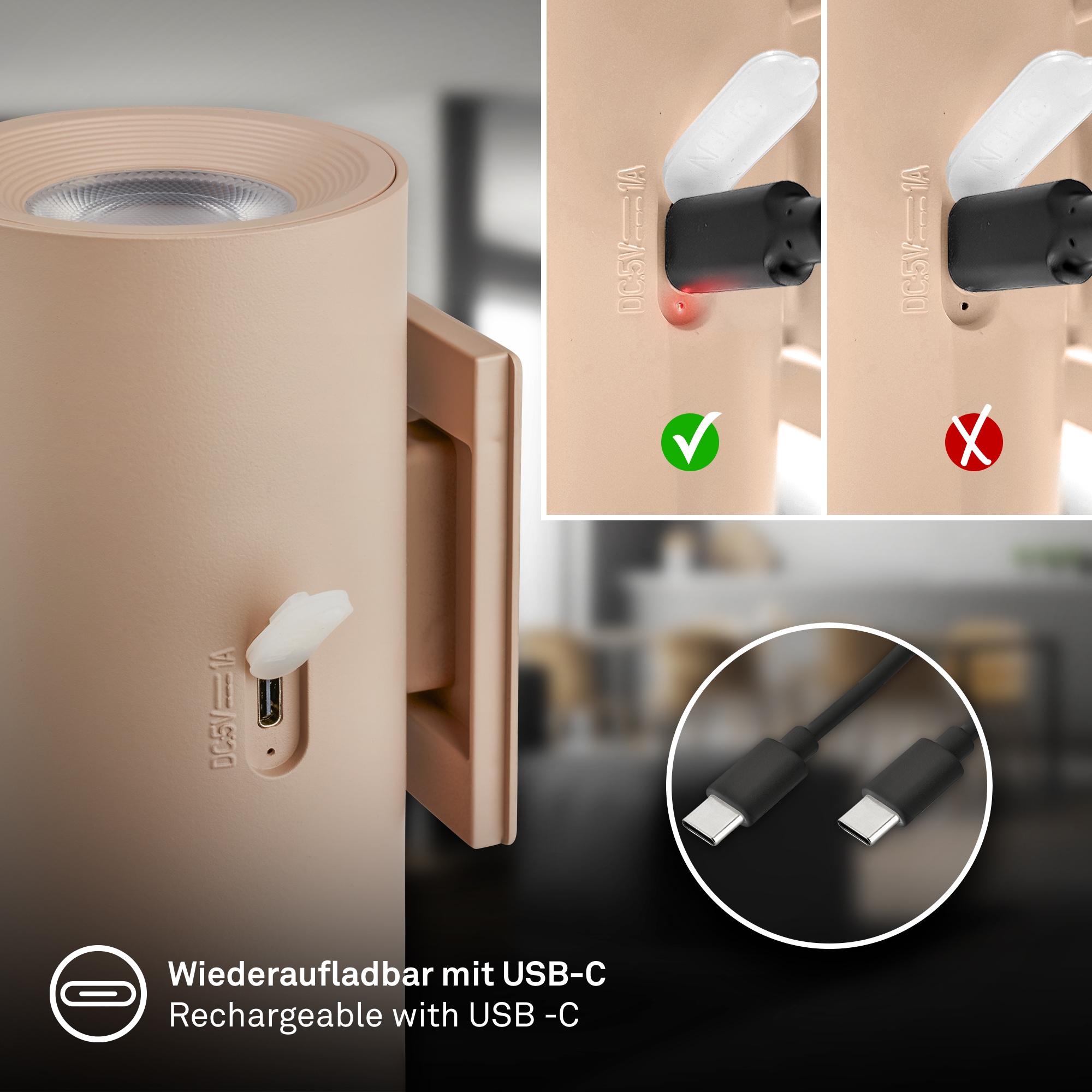 Briloner Leuchten LED Wandleuchte »ISY« LED-Modul 2 Stk. Warmweiß 6,1 x 12 cm (DxH) Beige 2 W ohne Stromanschluss Flur 2er-Set