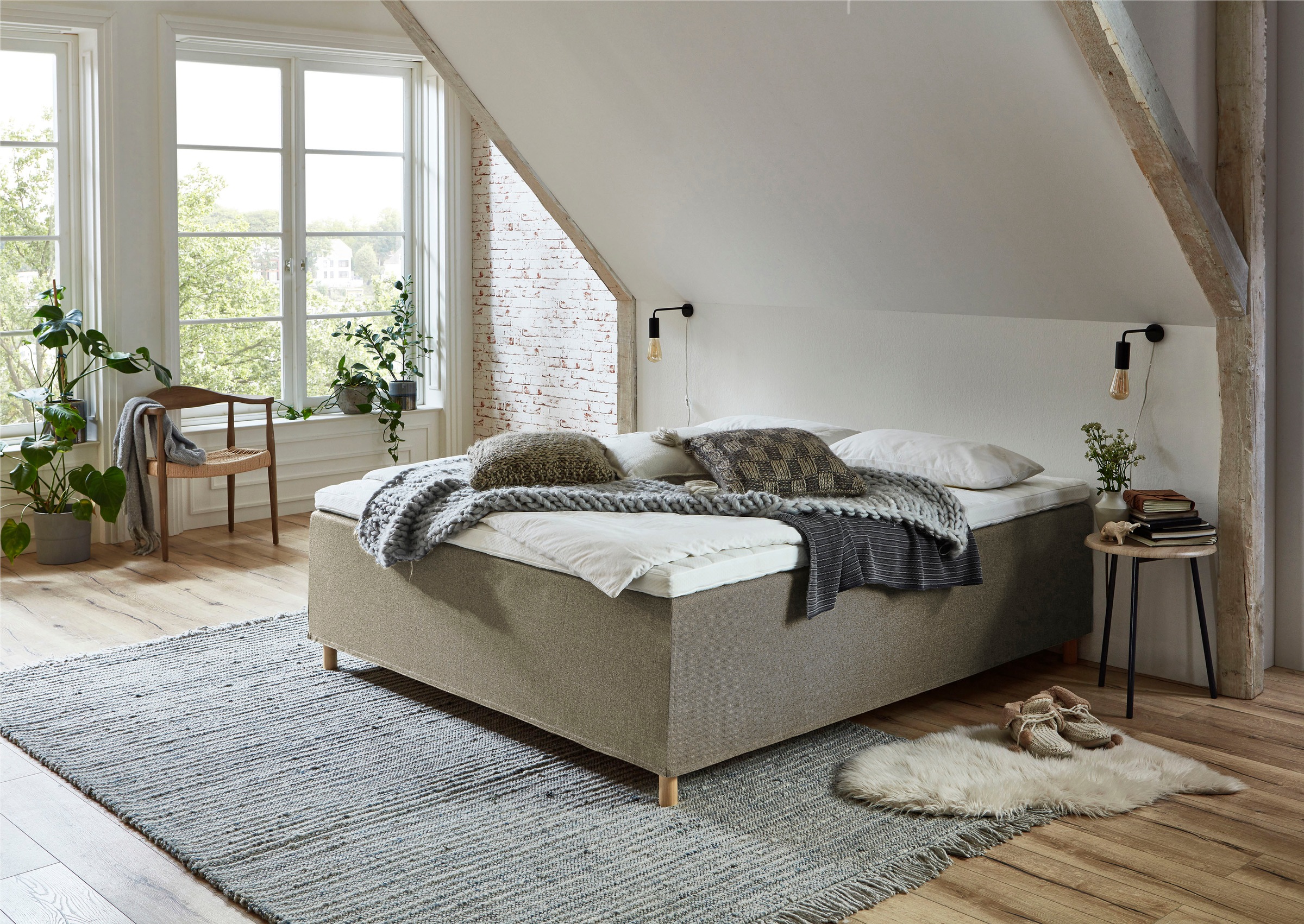 Home affaire Boxbett »Thorsby«, Boxbett ohne Kopfteil, frei im Raum stellbar, für Dachschrägen