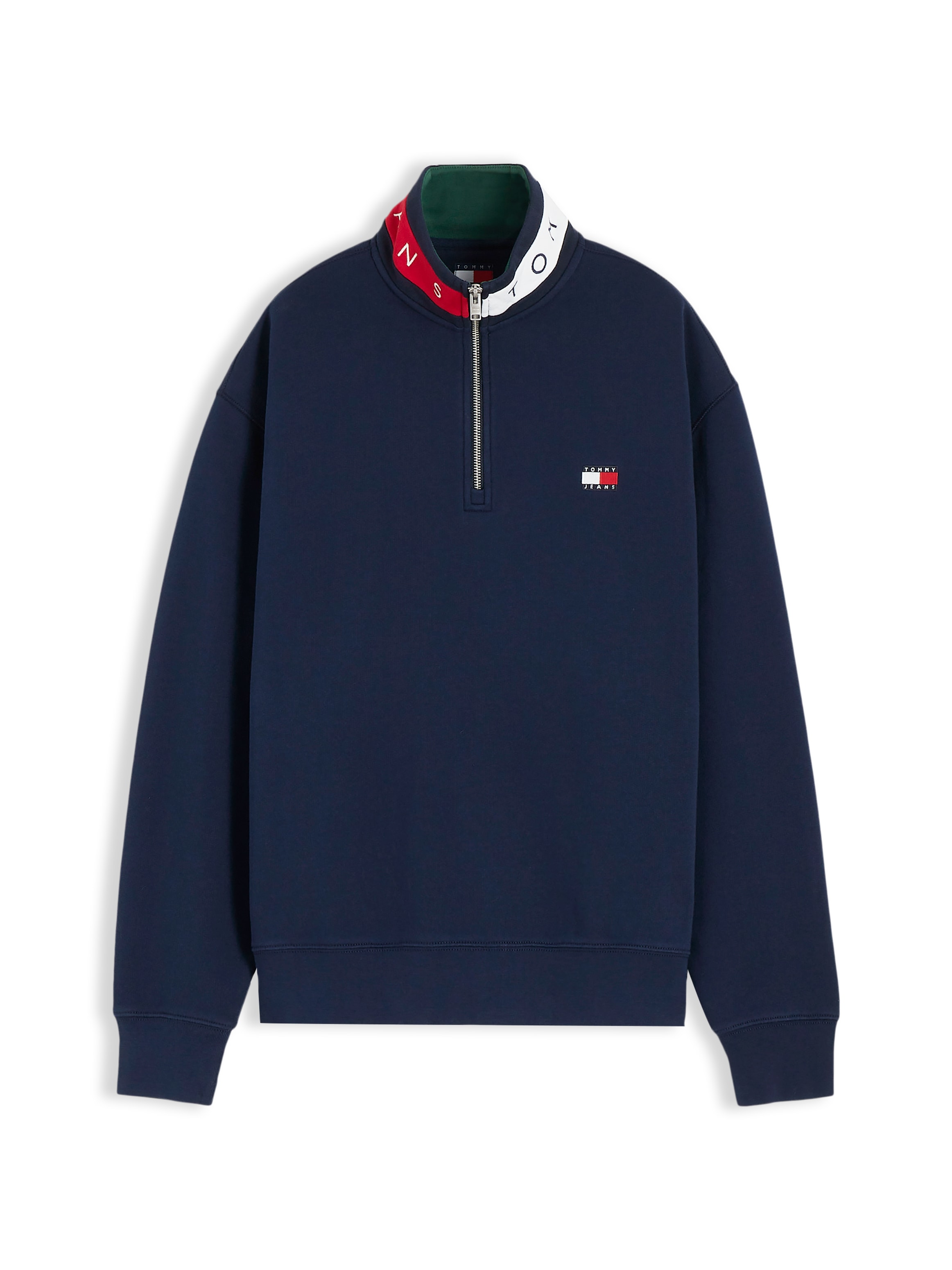 Tommy Jeans Sweatshirt »RELAXED BRANDED COLLAR«, Relaxed fit mit Troyer-Kragen

