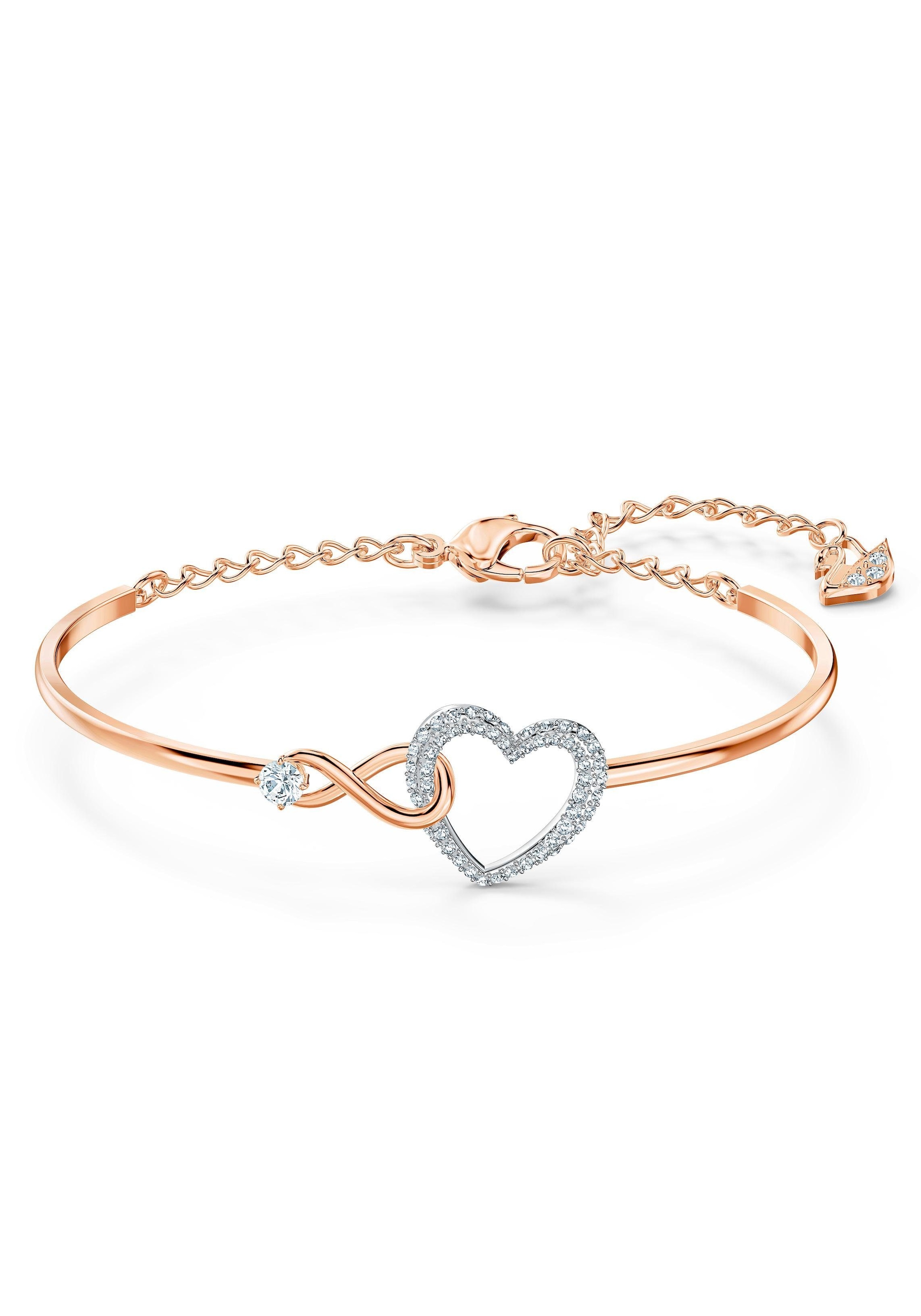 Armreif »Herz/Unendlichkeitsschleife, Infinity Heart, weiss, Metallmix, 5518869«, mit...