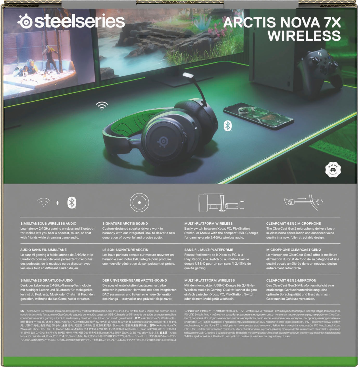 BAUR Nova »Arctis 7X«, SteelSeries Bluetooth-Wireless, Gaming-Headset Cancelling Noise- |