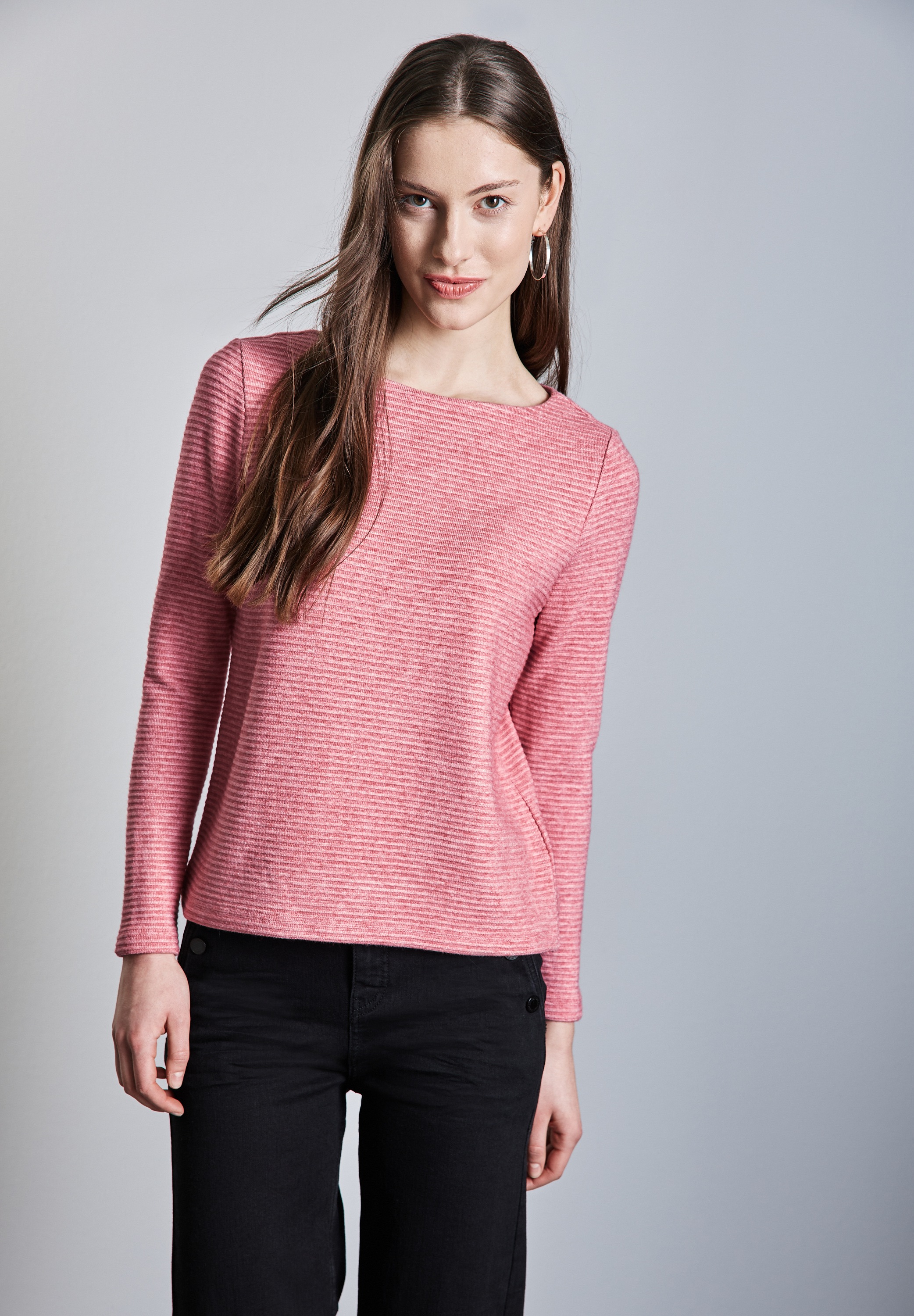 STREET ONE Langarmshirt, mit U-Boot-Ausschnitt
