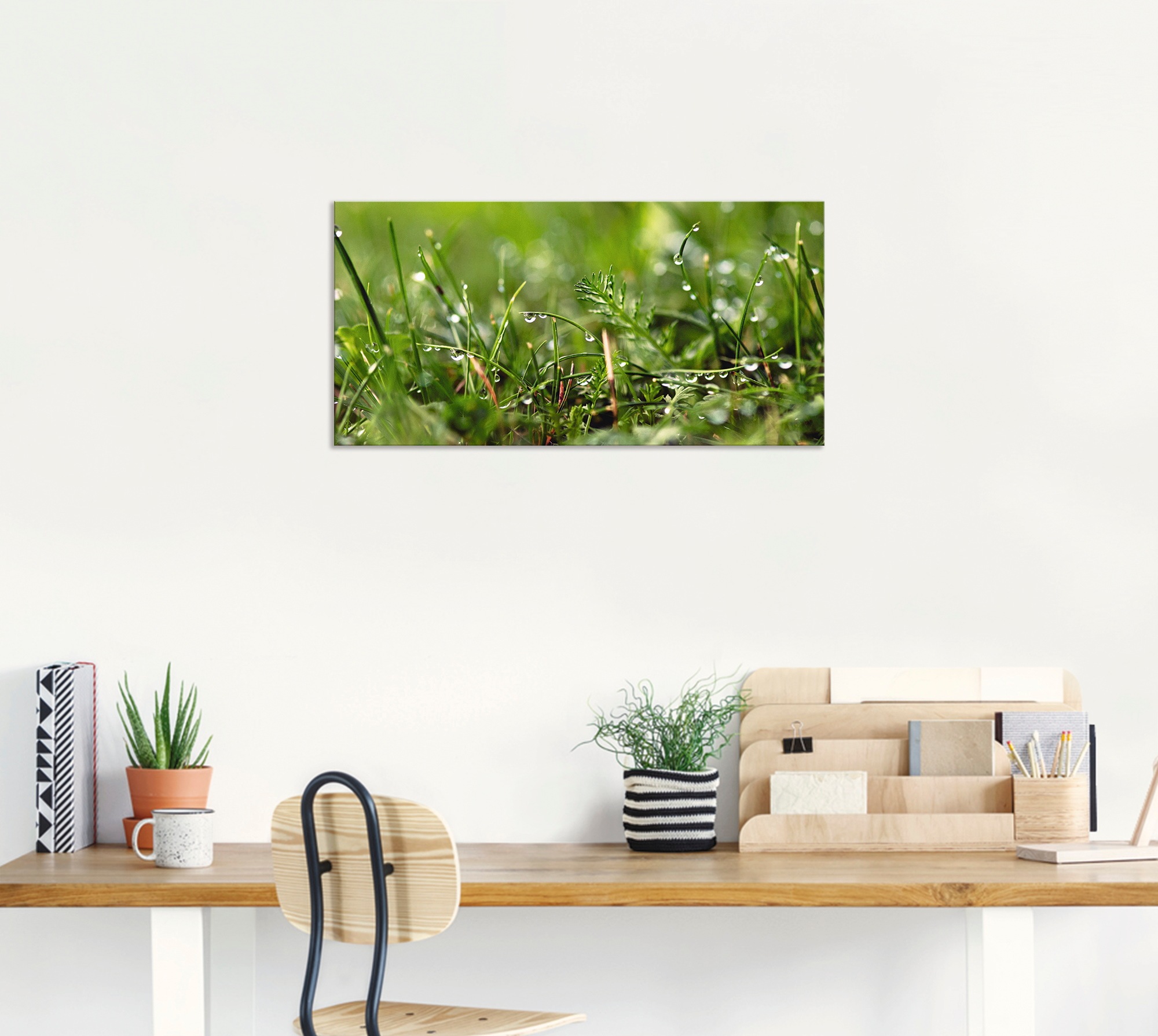 Artland Wandbild »Tautropfen«, Gräser, (1 St.), als Alubild, Outdoorbild, Leinwandbild, Poster in verschied. Größen