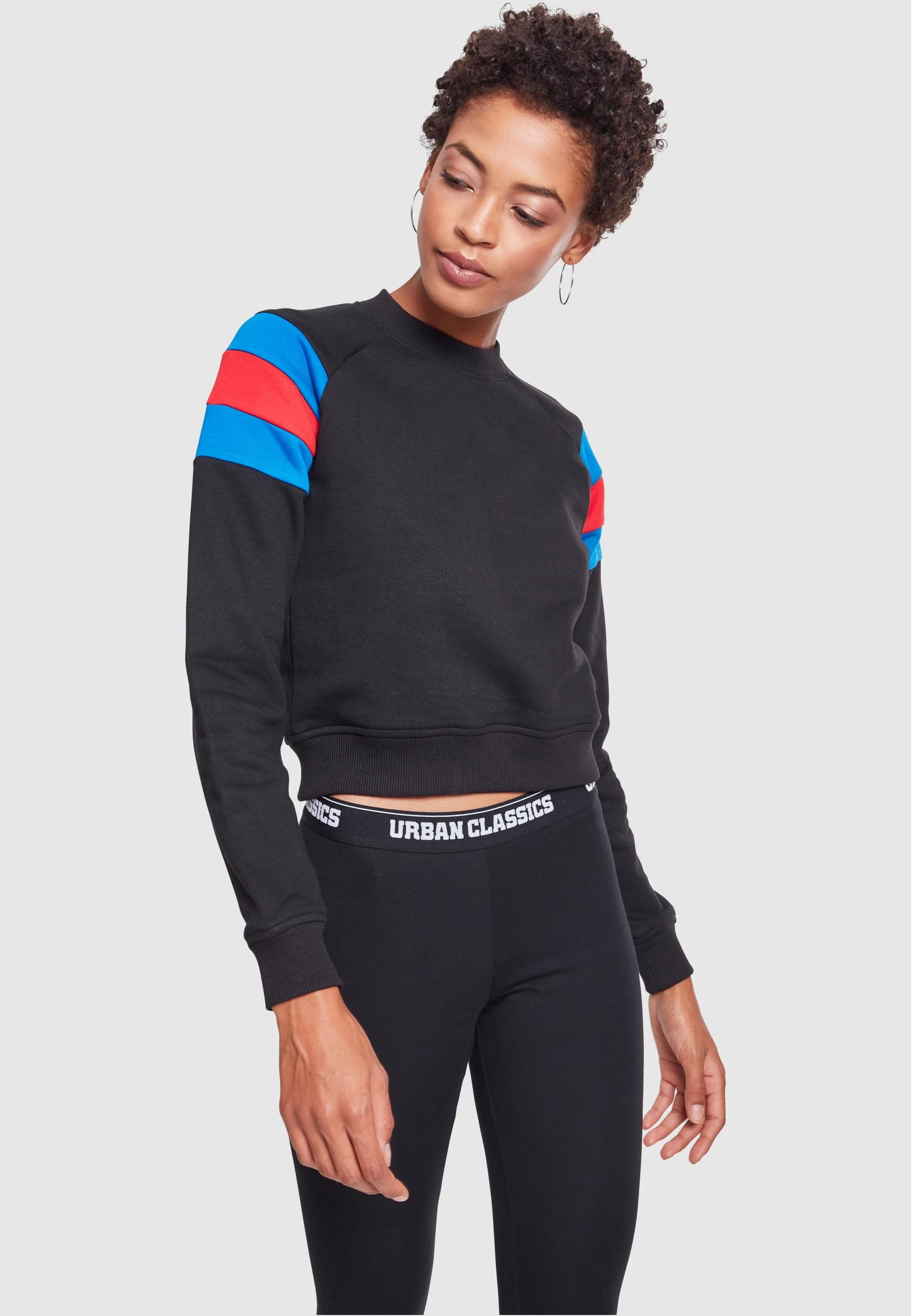 URBAN CLASSICS Sweatshirt »Urban Classics Damen Ladies Sleeve Stripe Crew«, (1 tlg.)