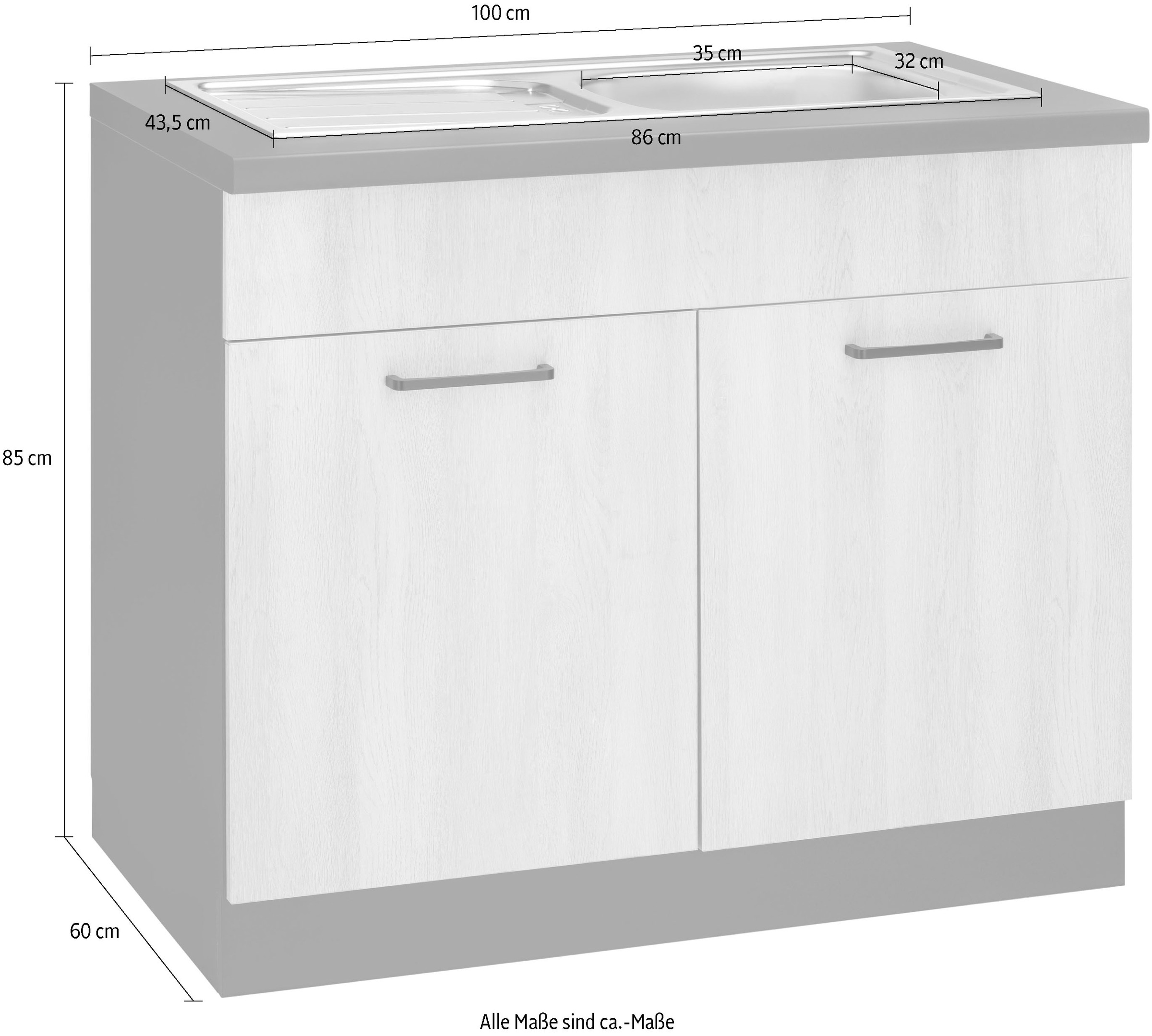 wiho Küchen BAUR »Esbo«, breit cm | Spülenschrank 100 kaufen