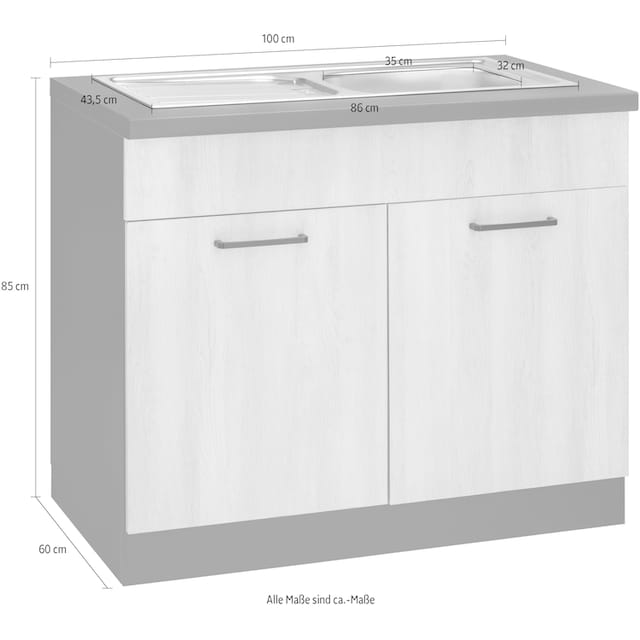 wiho Küchen Spülenschrank »Esbo«, 100 cm breit kaufen | BAUR