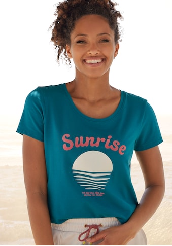 Kurzarmshirt »-T-Shirt«, mit schönem Frontprint, Loungewear