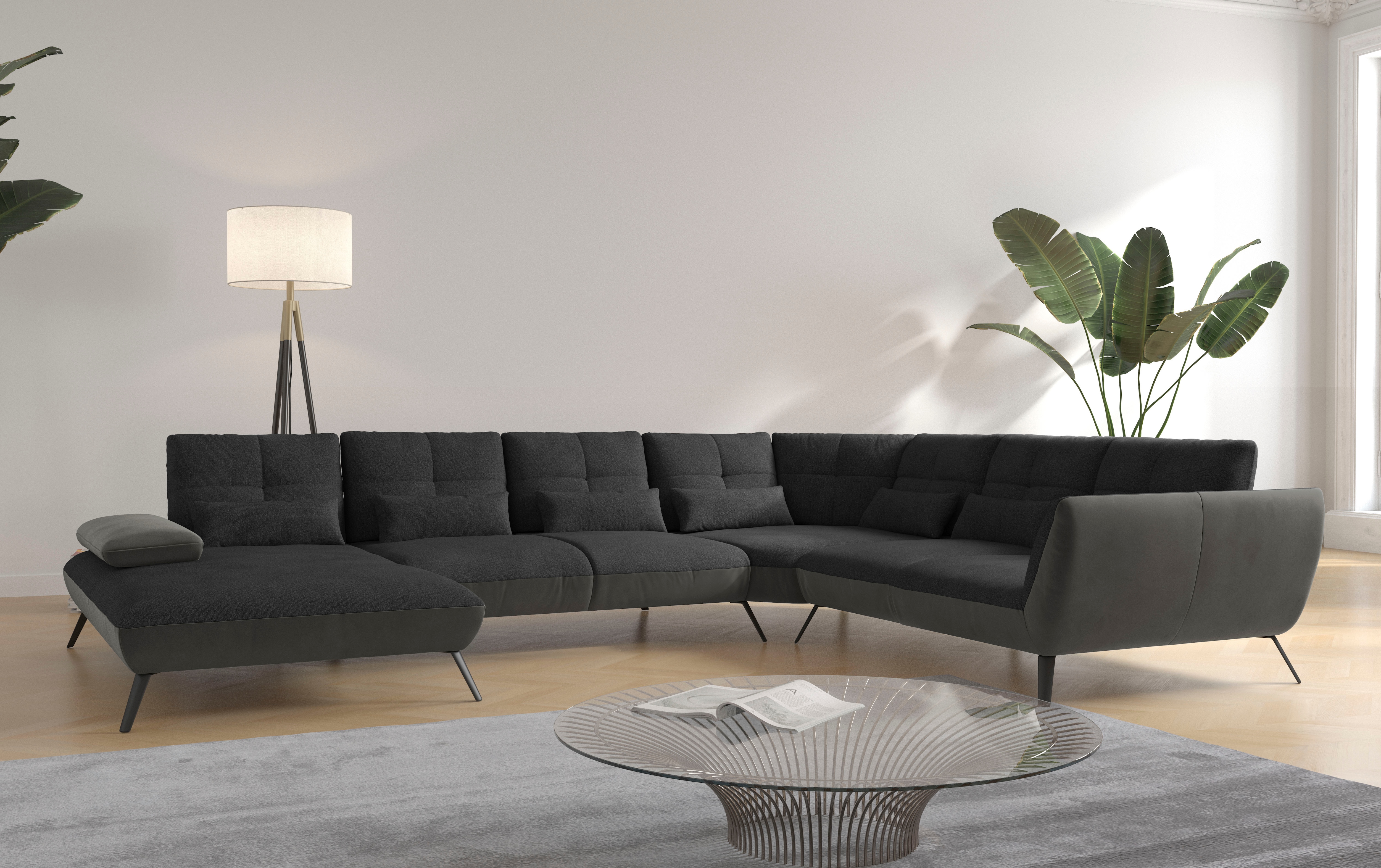 OTTO home Wohnlandschaft "Mikado U-Form" inkl. Sitztiefenverstellung und Armteilverstellung