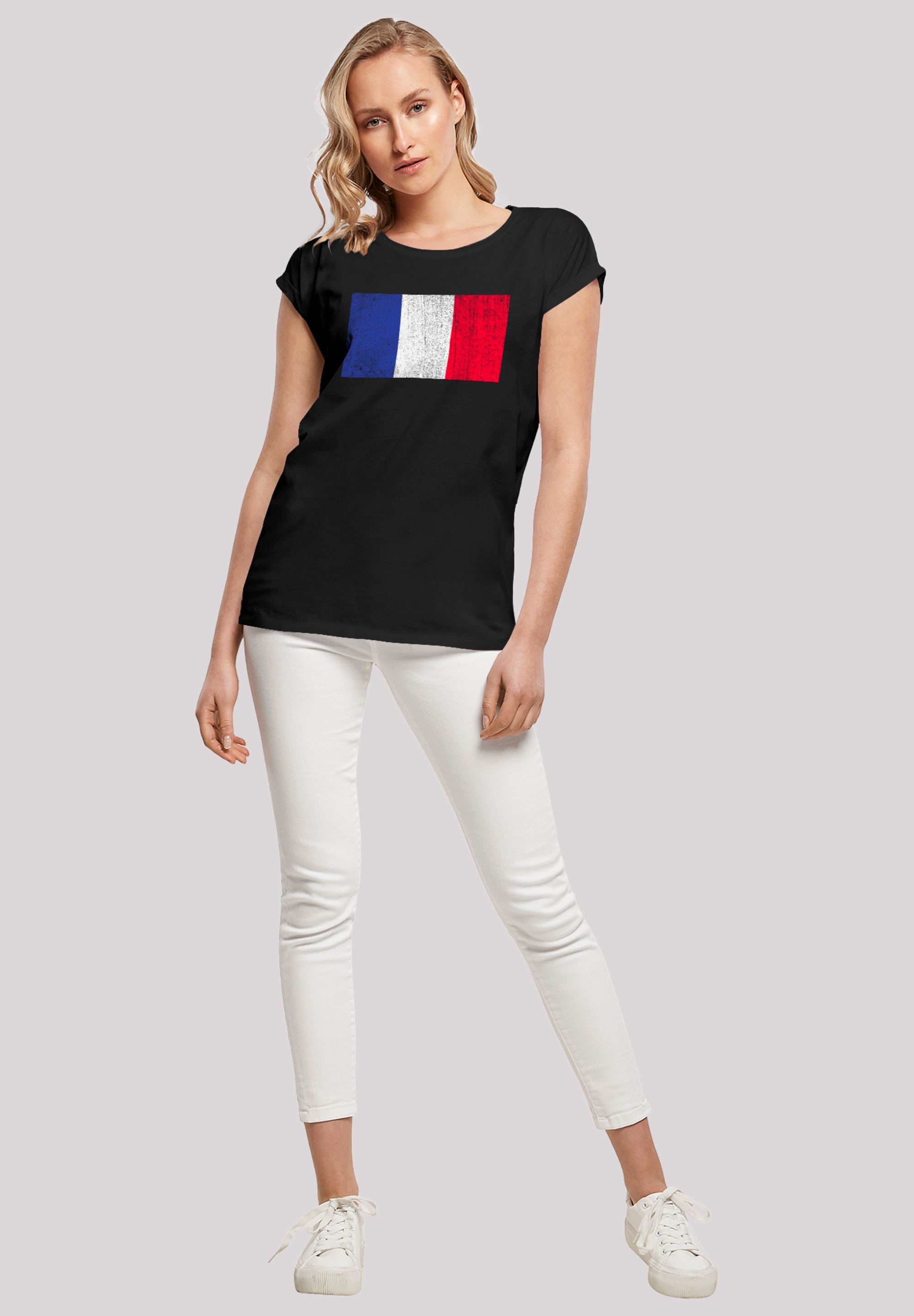 F4NT4STIC T-Shirt »France Frankreich Flagge distressed«, Print