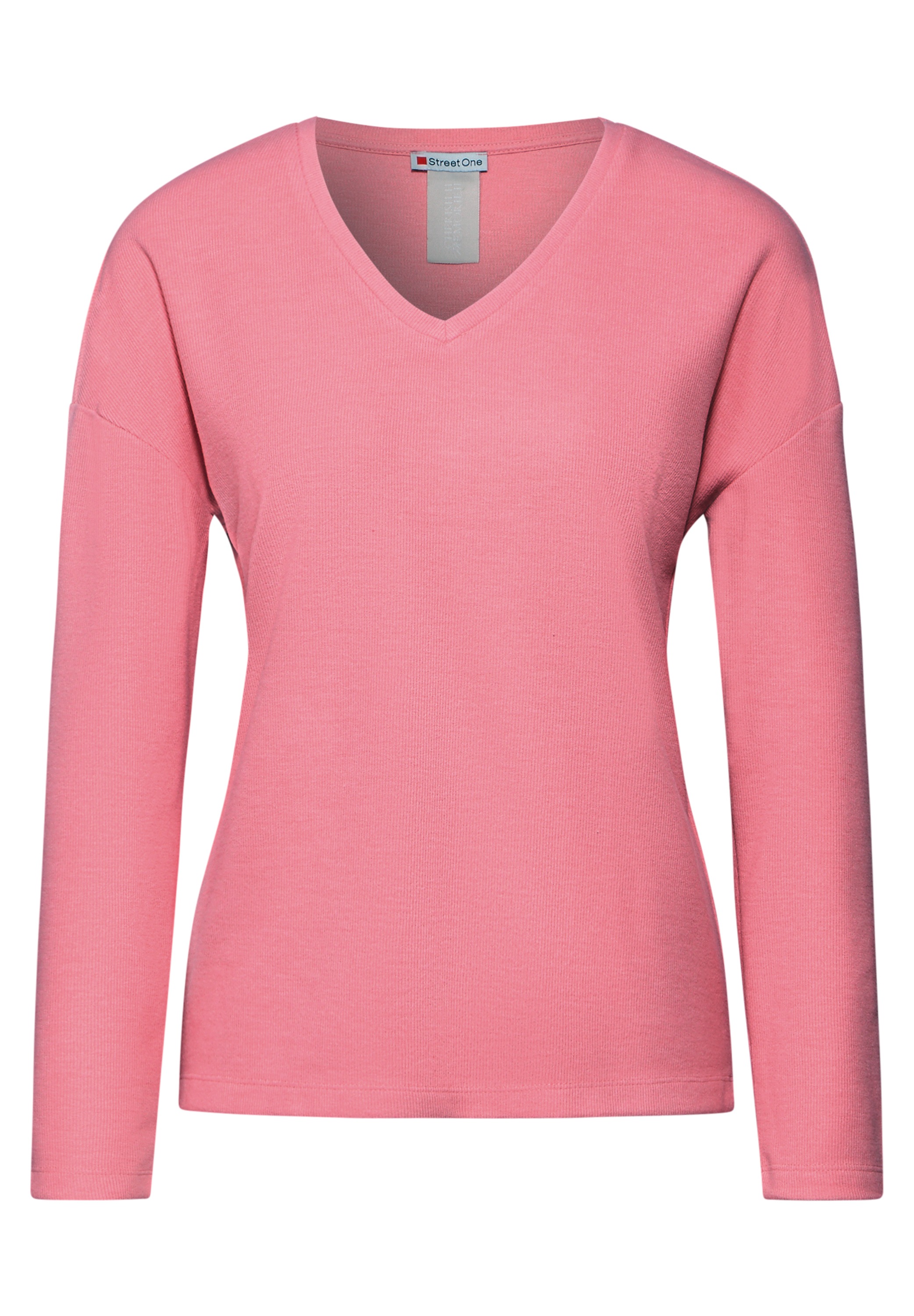 STREET ONE Langarmshirt, aus softem Materialmix