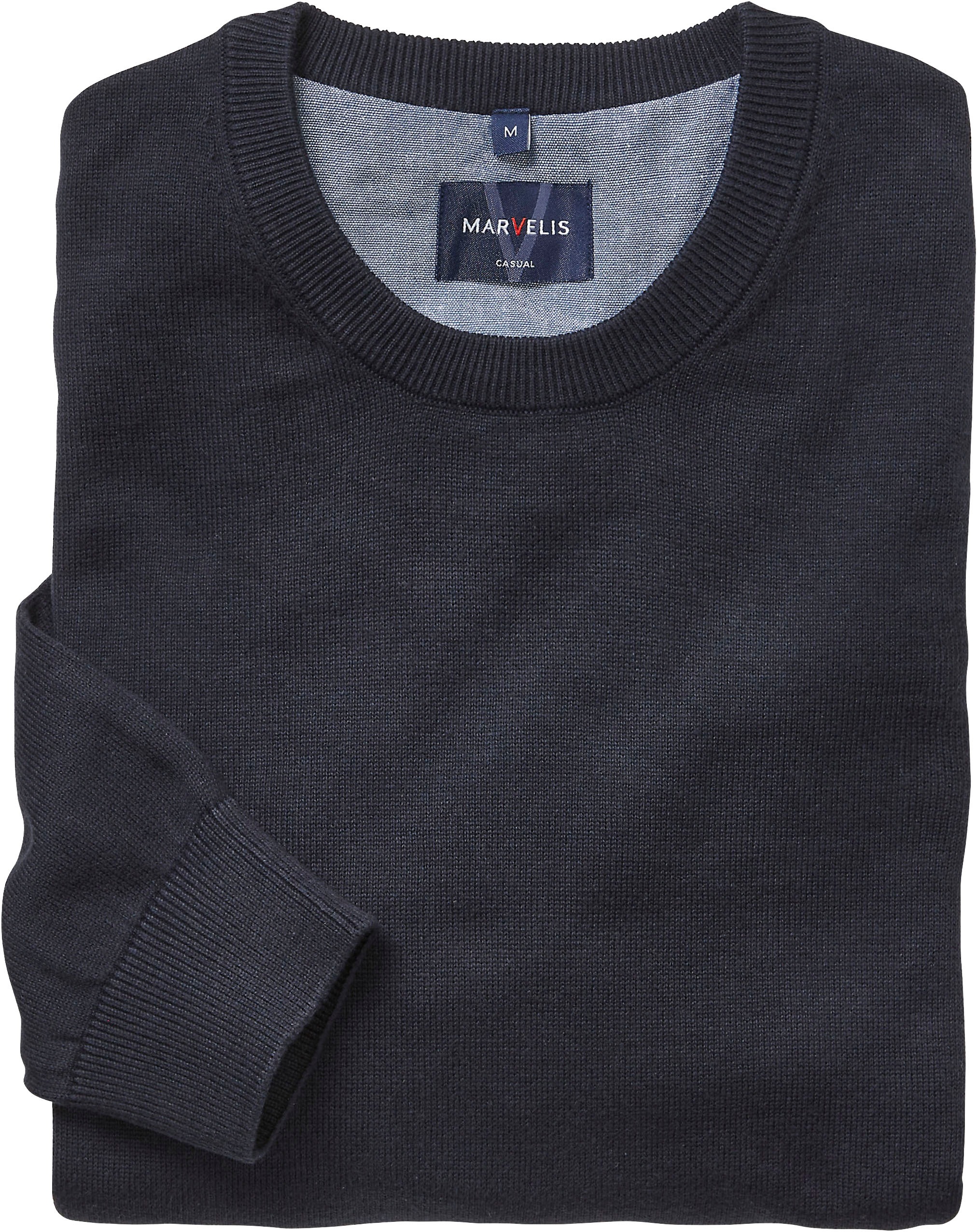 MARVELIS Strickpullover Rundhals, Baumwolle, regular fit günstig online kaufen