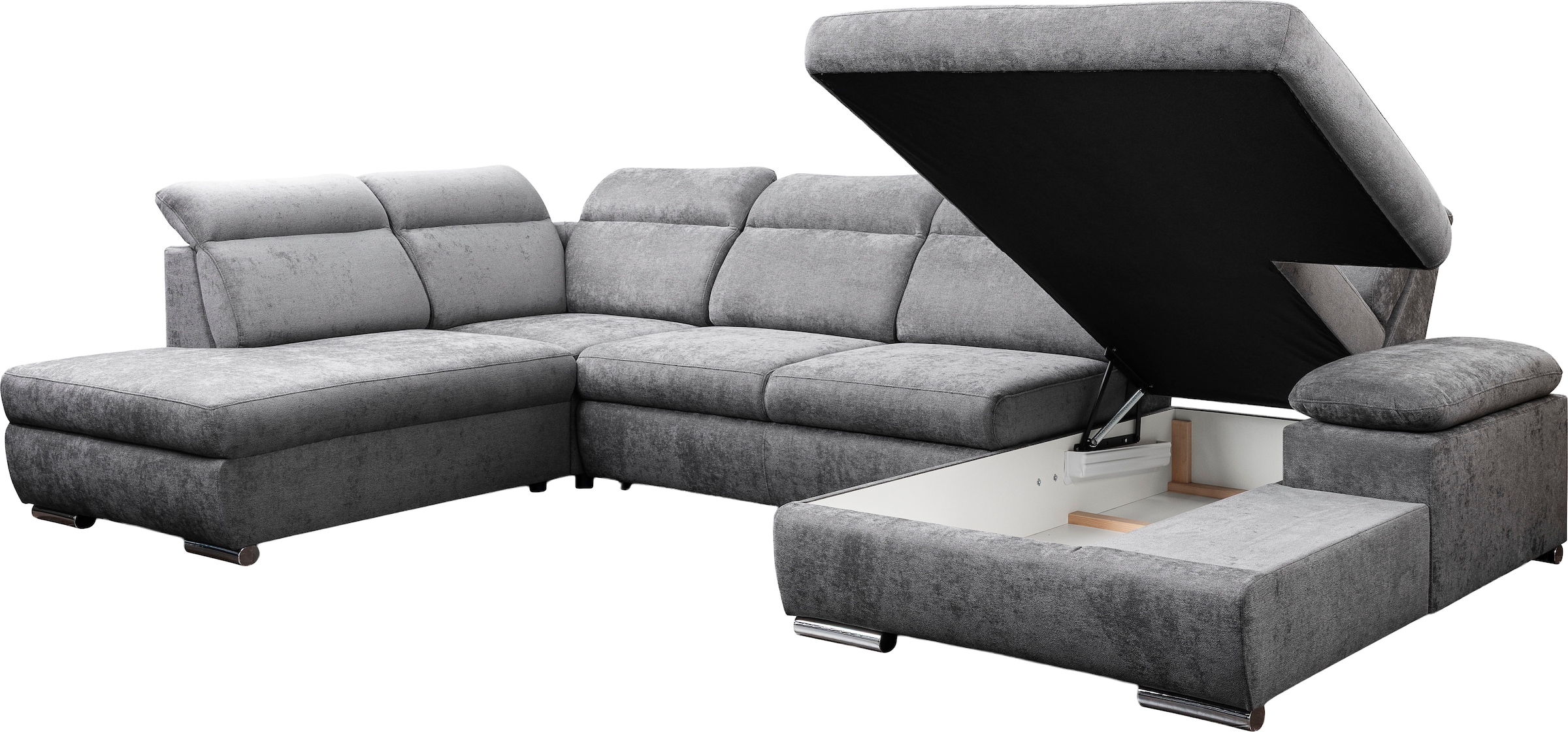 WERK2 Wohnlandschaft »Cordoba inkl. Bett, Bettkasten & Kopfteilfunktion, Breite 359 cm«