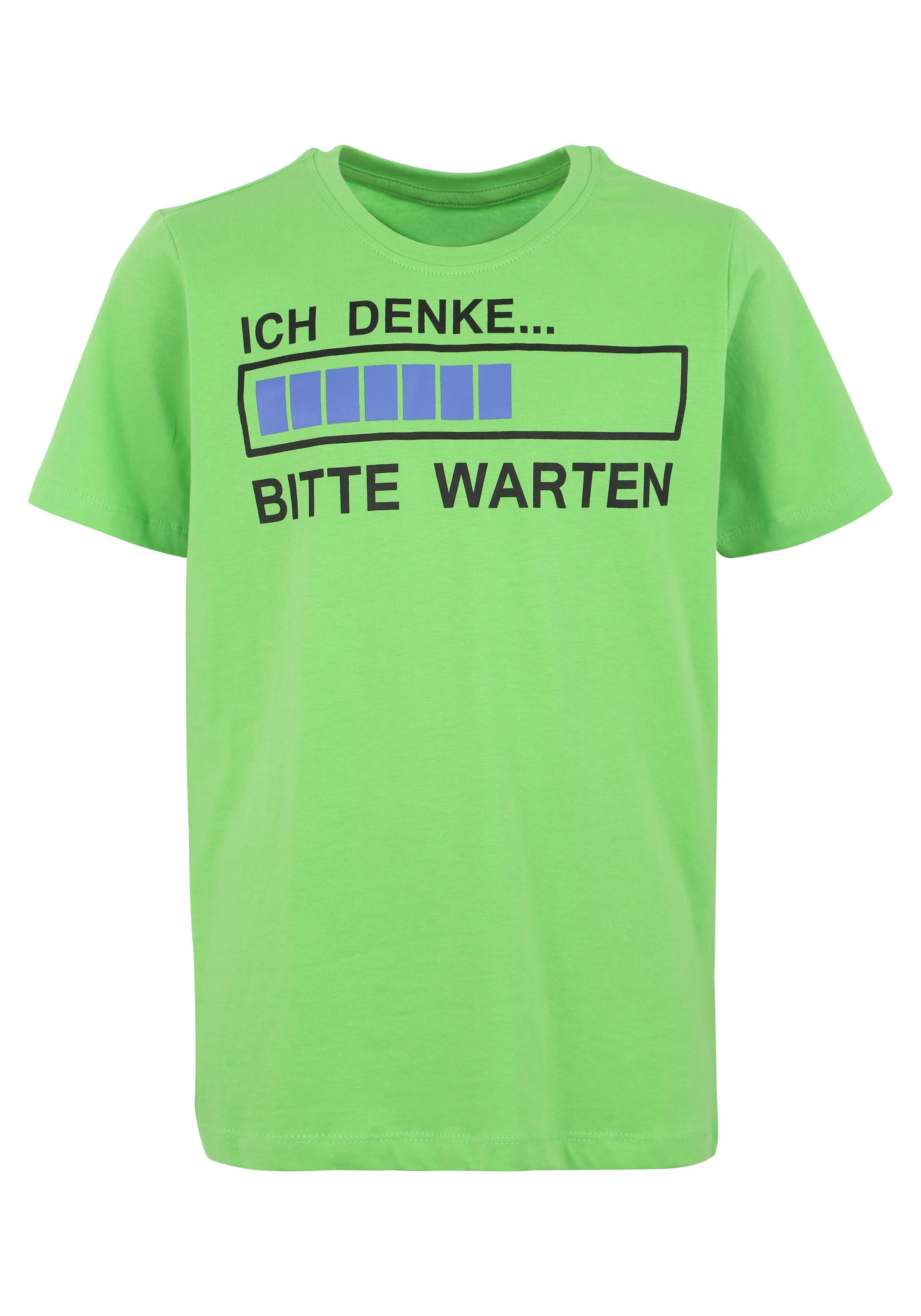 KIDSWORLD T-Shirt »ICH DENKE...BITTE WARTEN«, Spruch