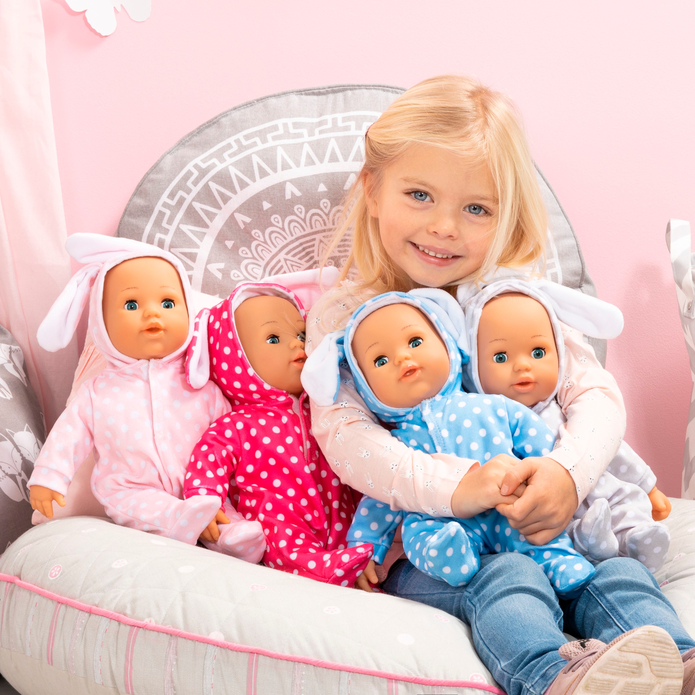 Bayer Babypuppe »Anna First Words Baby, 38 cm rosa«, (3 tlg.)