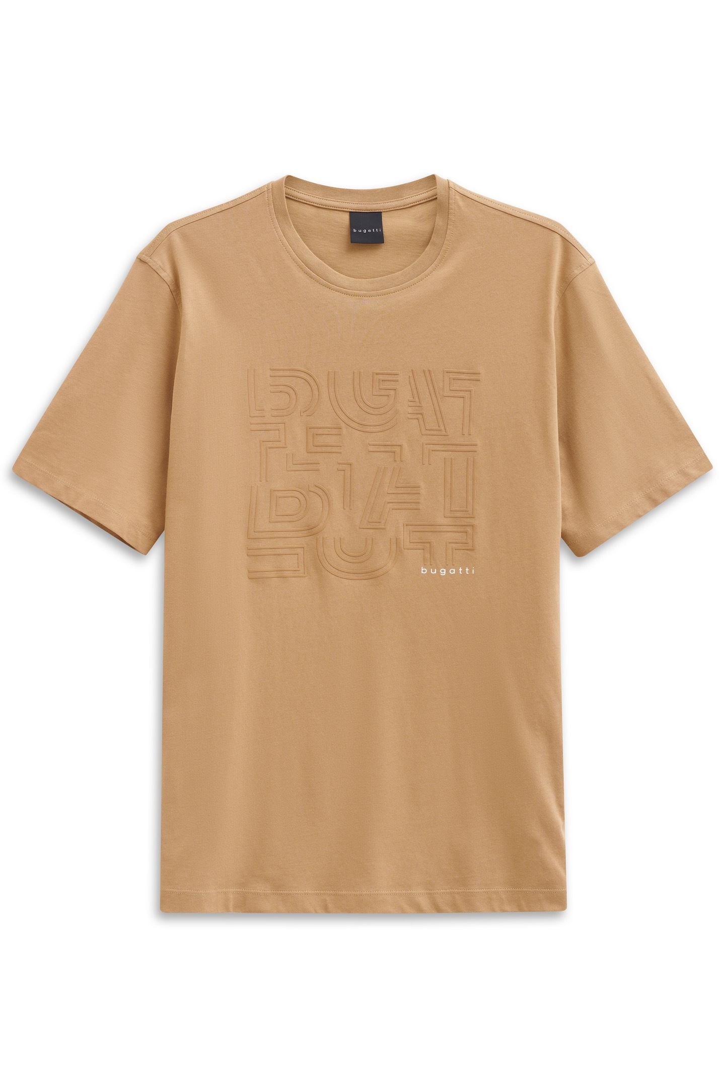bugatti T-Shirt »Modern Fit«, mit Logo-Print und Rundhals aus Baumwolle