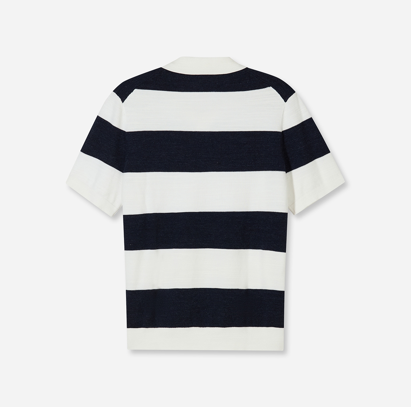 OLYMP Kurzarmshirt mit Block-Streifen und im Strick-Look