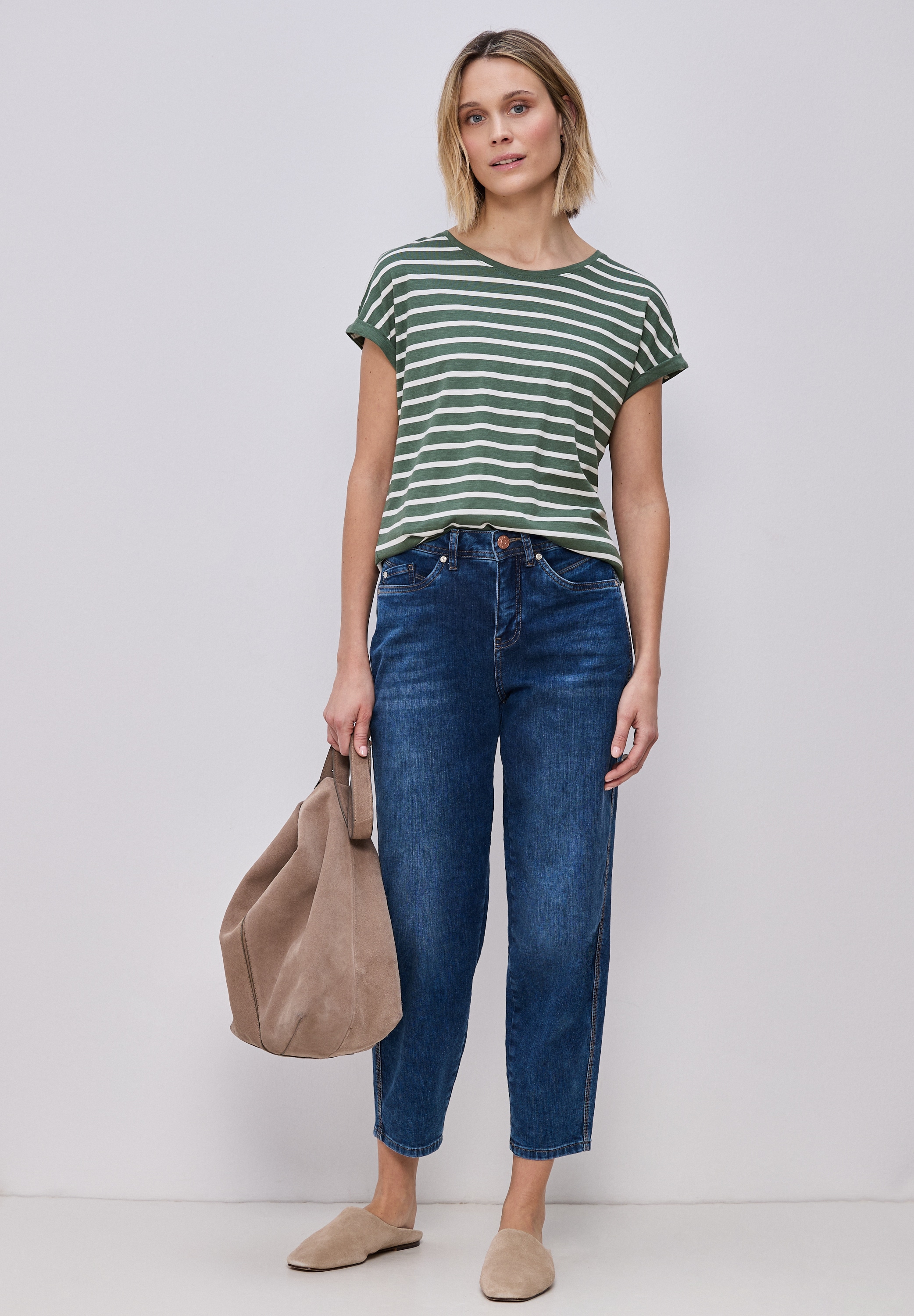 STREET ONE T-Shirt mit Rundhalsausschnitt