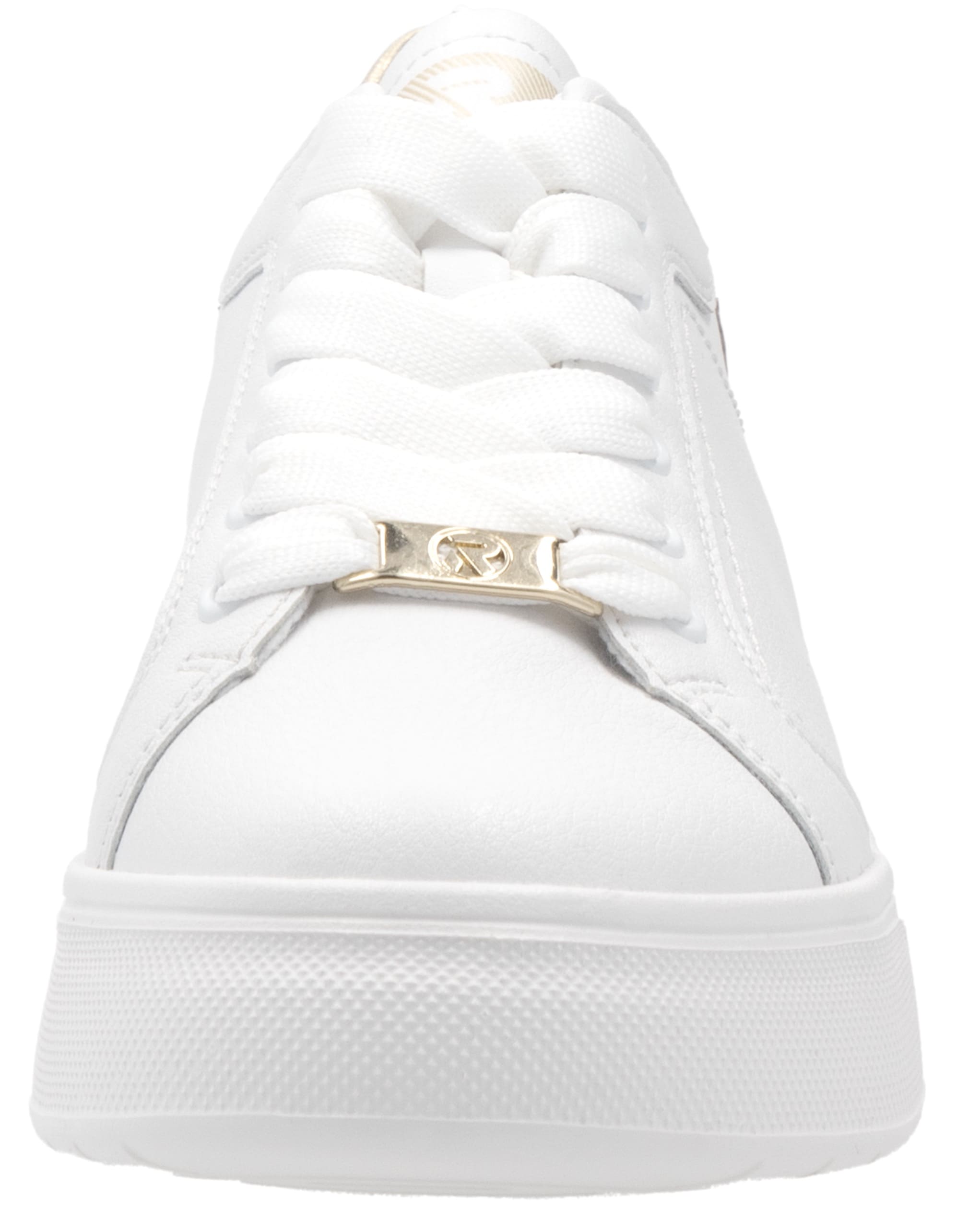 RIEKER Sport Plateausneaker, Schnürschuh, Halbschuh, Freizeitschuh, Metallic-Akzent an der Ferse