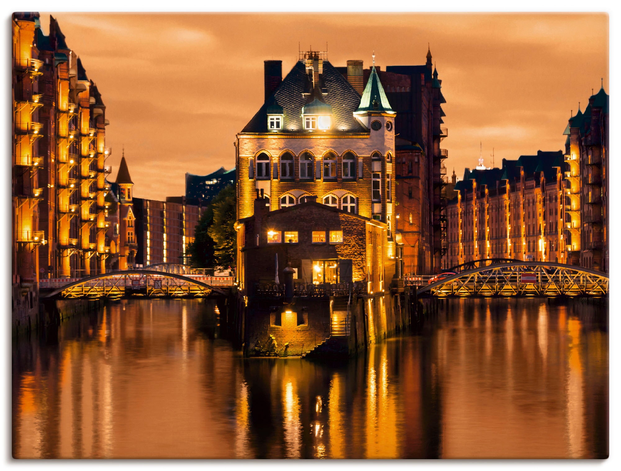 Artland Wandbild "Speicherstadt in Hamburg" Deutschland 1 Stk. tlg. als Alu günstig online kaufen