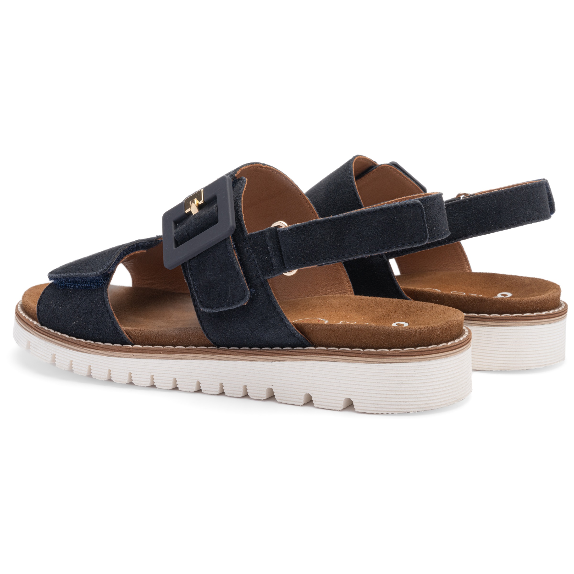 Keilsandalette ARA "KENT", Damen, Gr. 38, nachtblau, Ziegenveloursleder, unifarben, Schuhe, Riemchensandale mit Zierschnalle, in Komfortweite G (= weit) 3