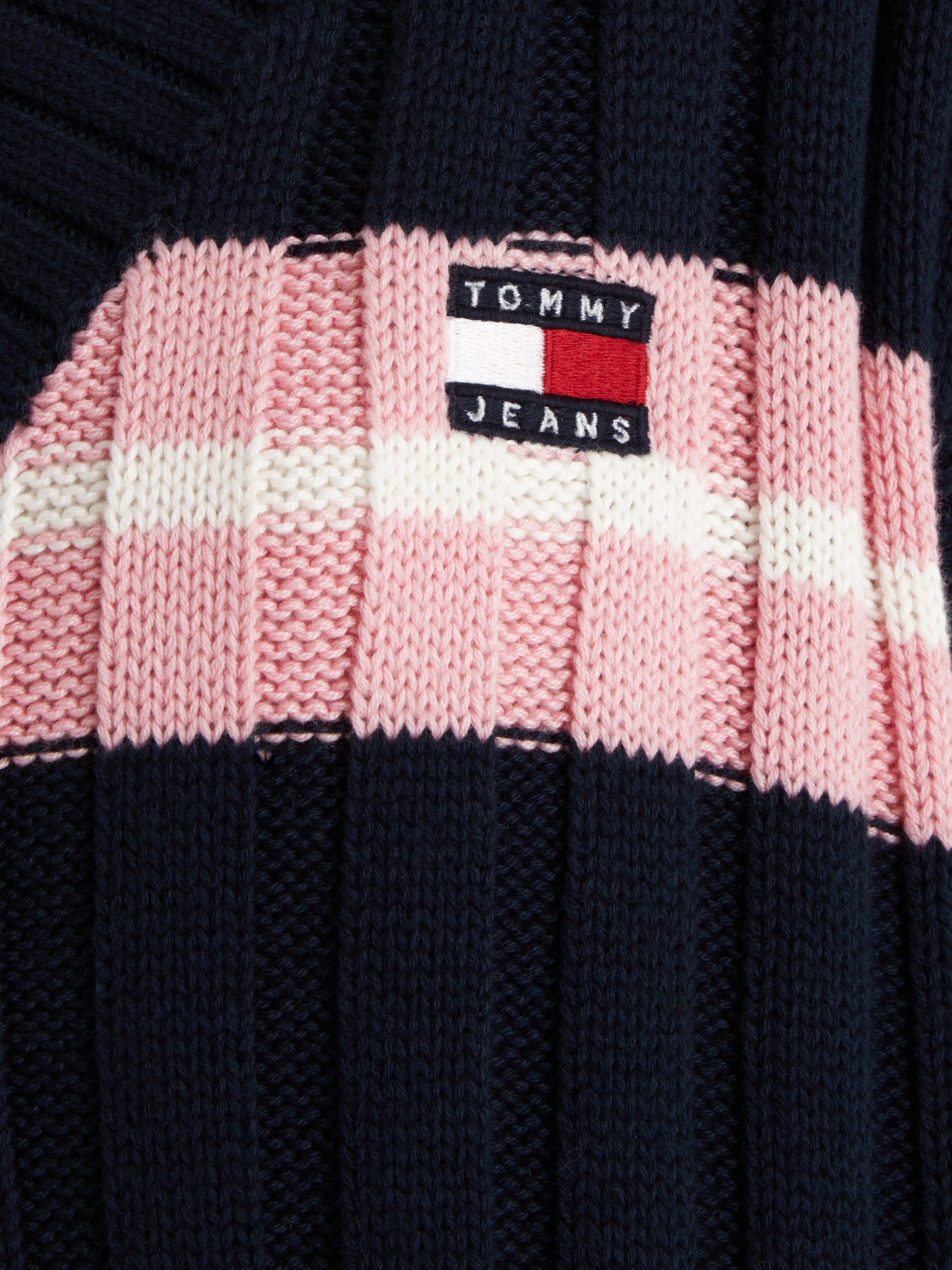 Tommy Jeans V-Ausschnitt-Pullover »TJW STRIPE V-NECK VEST«, mit Logopatch