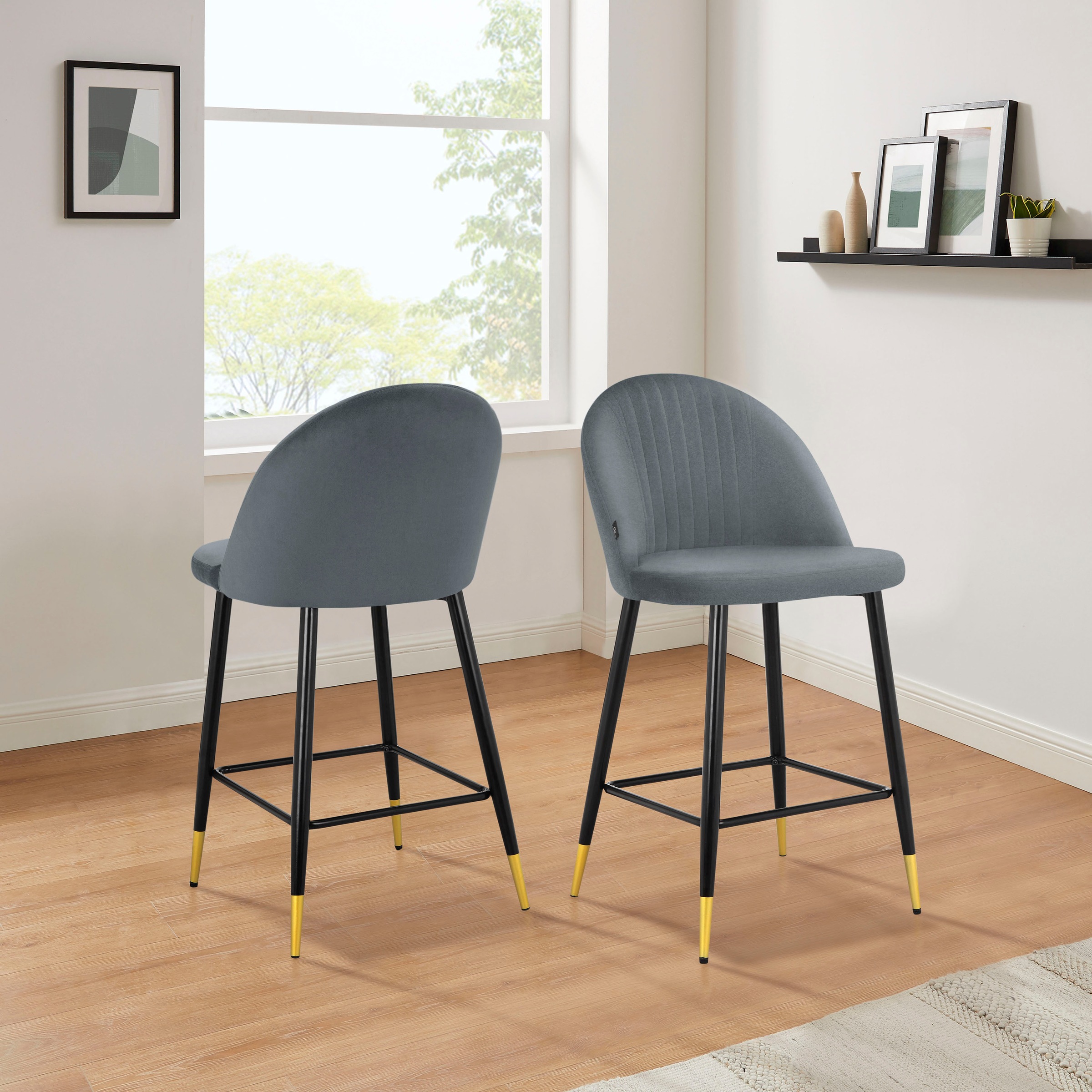 OTTO home Bistrostuhl "Embrosse" () 2 Stk.mit Sitz und Rücken gepolstert, in schönem Velourstoff, Sitzhöhe 65 cm