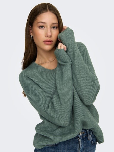 ONLY "ONLCAMILLA V-NECK L/S PULLOVER KNT NOOS" Materialmix, regular fit günstig online kaufen
