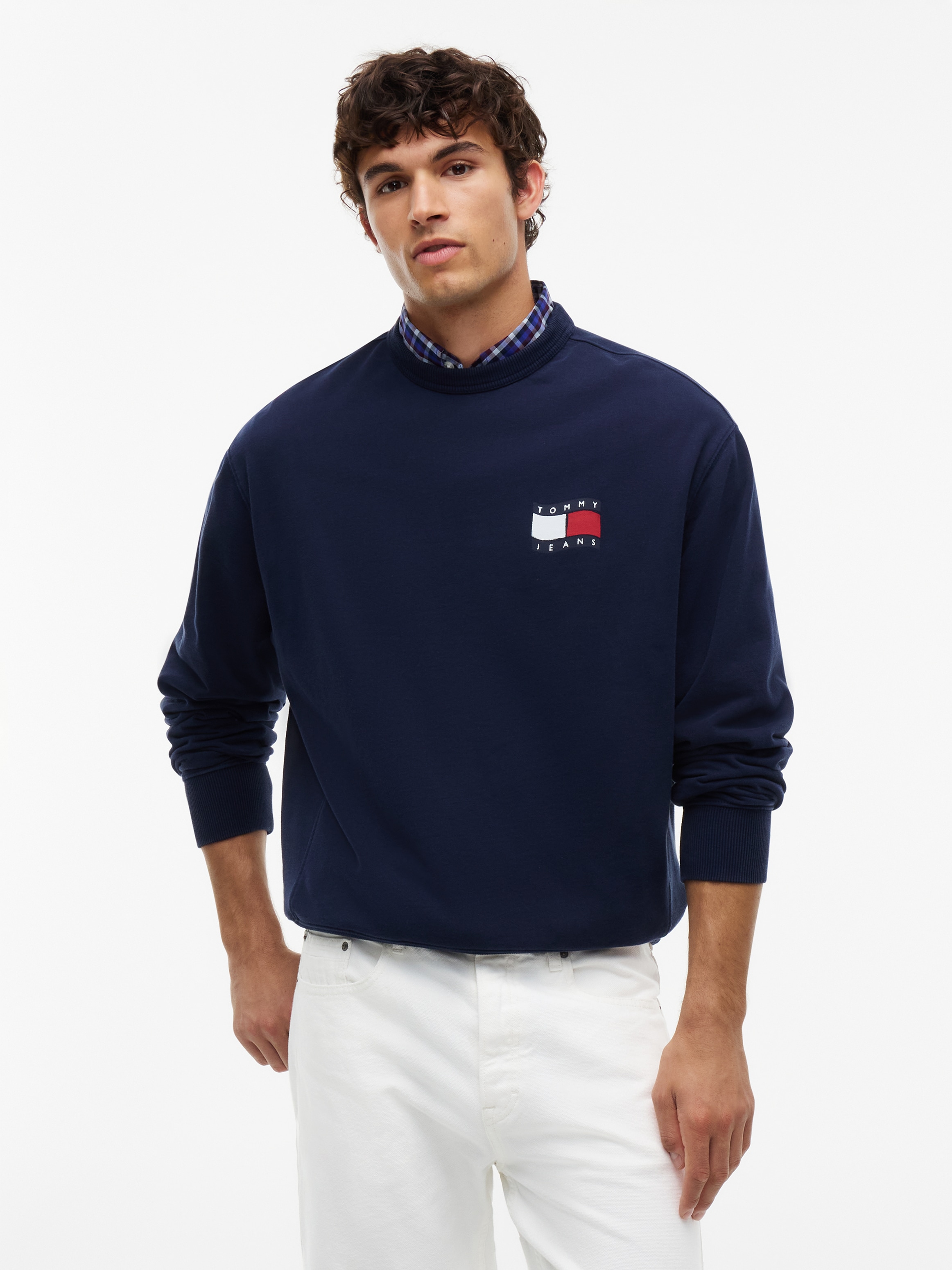 Tommy Jeans Sweatshirt "RELAX WAVY FLAG SWEATSHIRT", Relaxed fit mit Rundhalsausschnitt