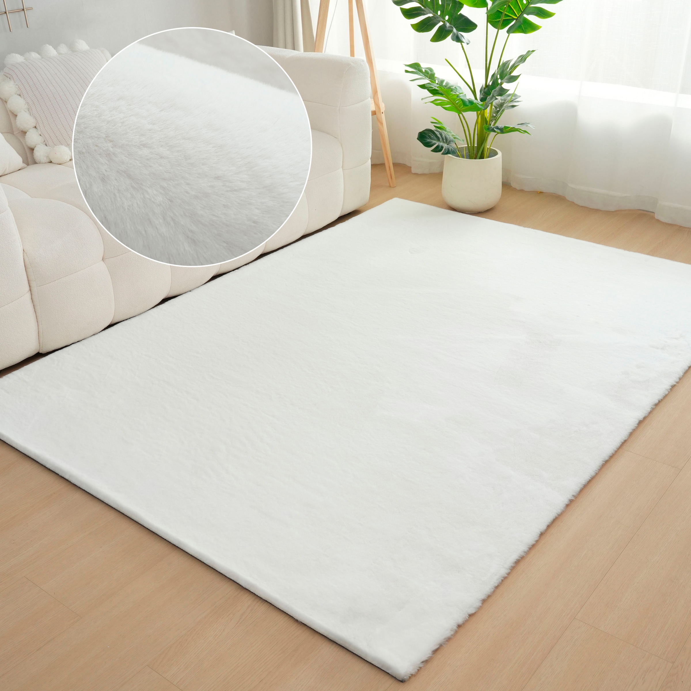 Bruno Banani Fellteppich "Rabbit 2, Kunstfell Teppich, Modern" rechteckig 2 günstig online kaufen