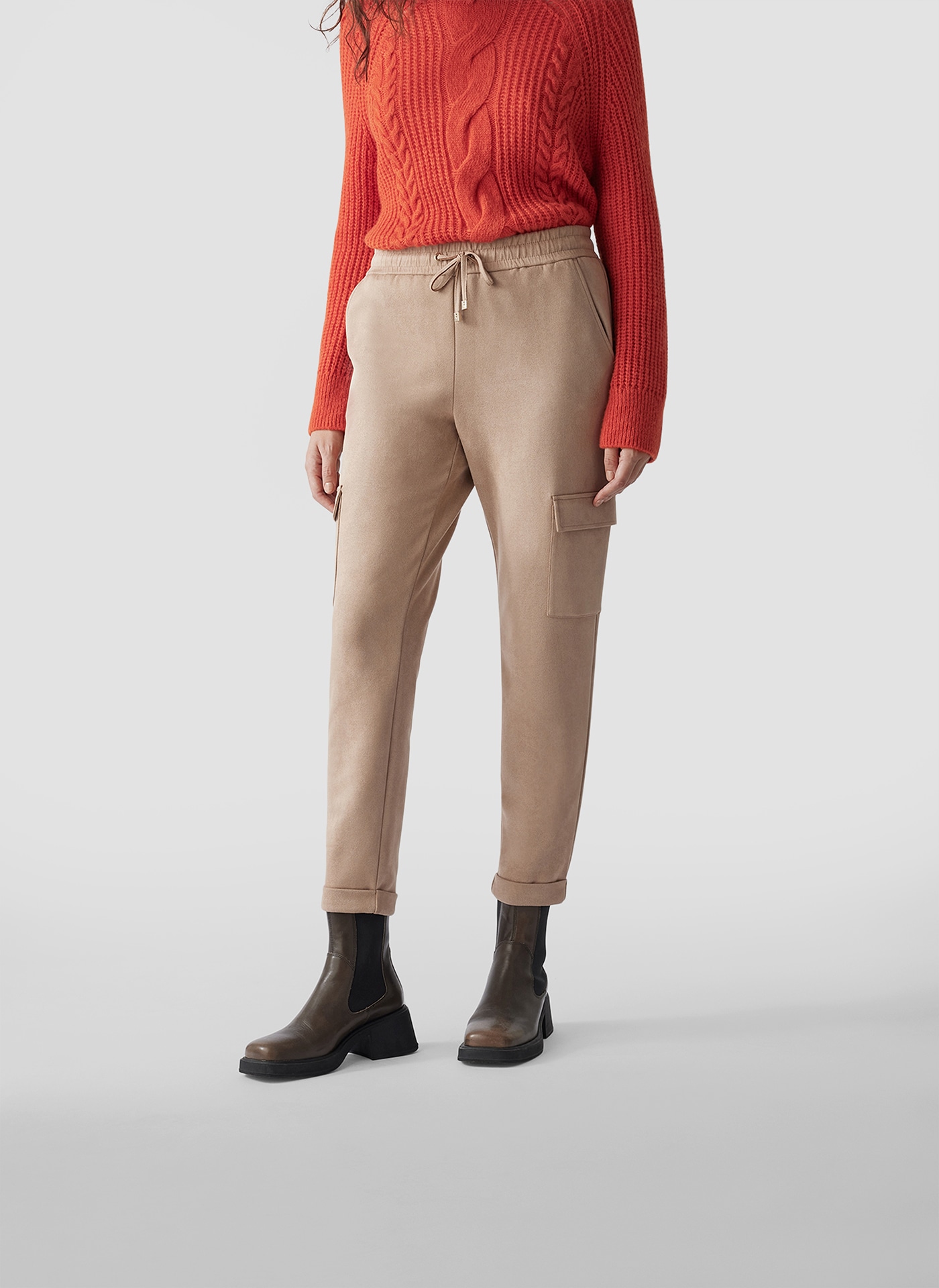 LeComte Jerseyhose "LeComte Cargo-Hose mit Kordelzug für stylische Freizeit-Looks"