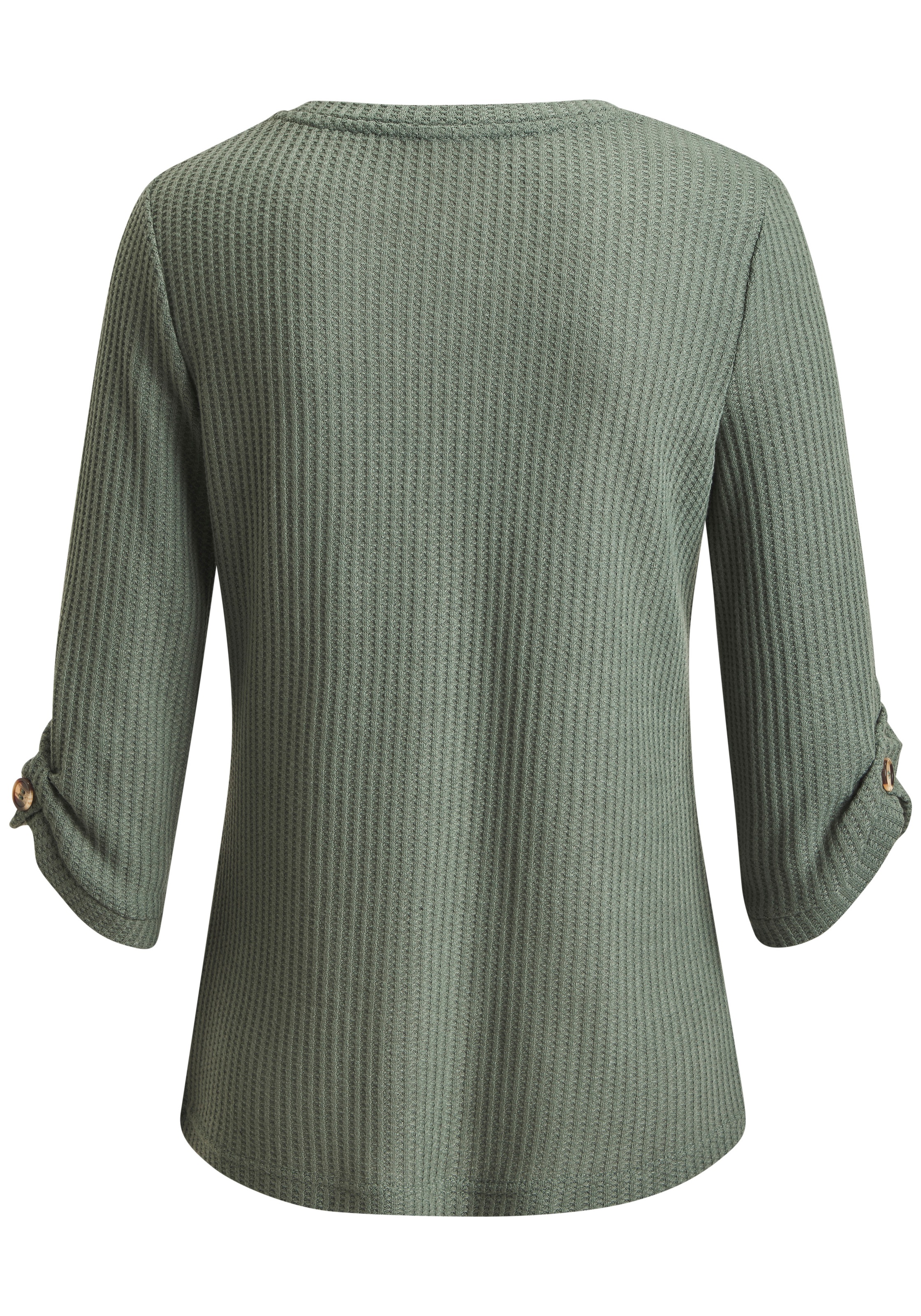 LASCANA 3/4-Arm-Shirt "mit Knopfdetail" aus weicher Piqué-Qualität günstig online kaufen