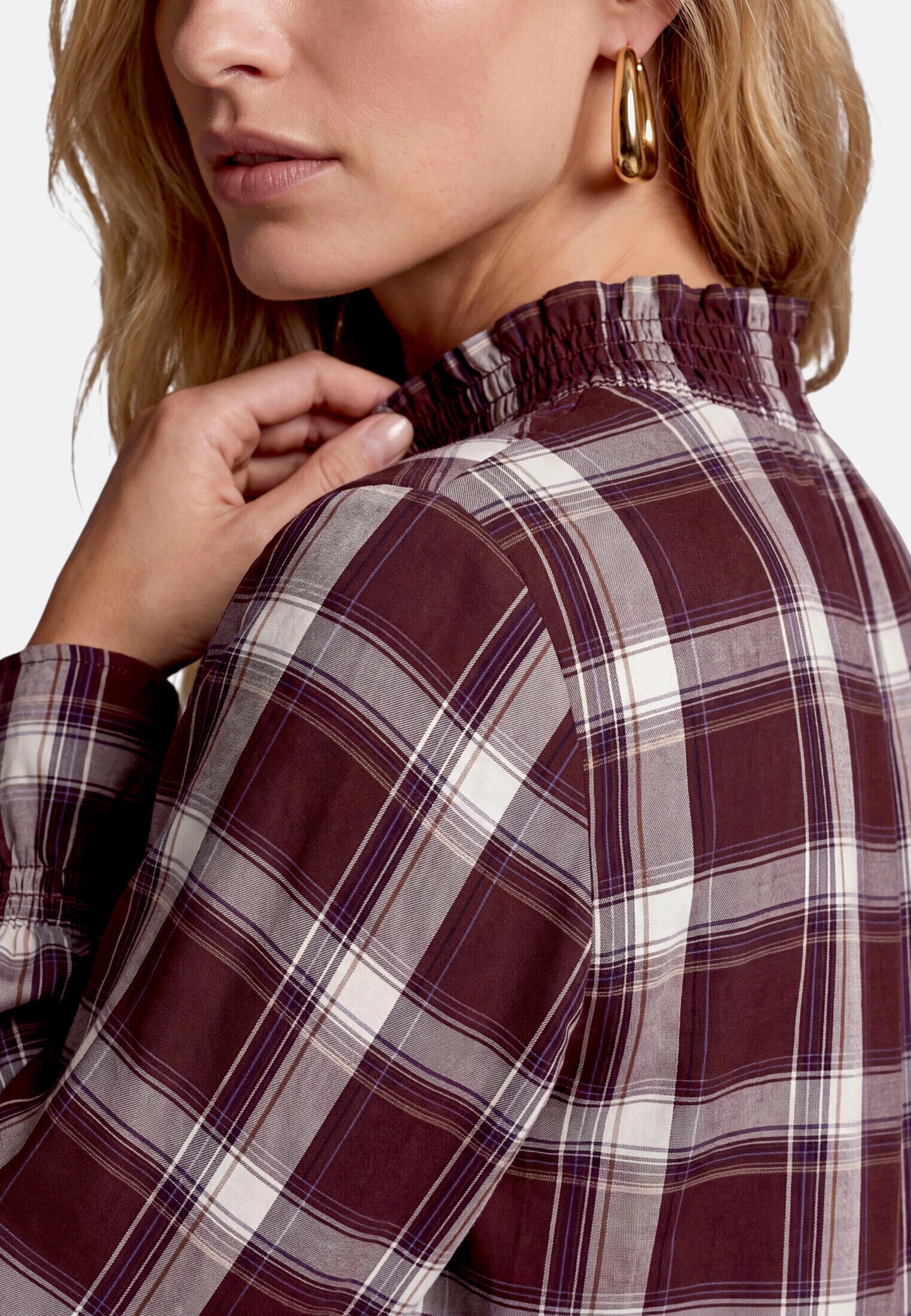 Zero Karobluse »Damen mit Stehkragen«